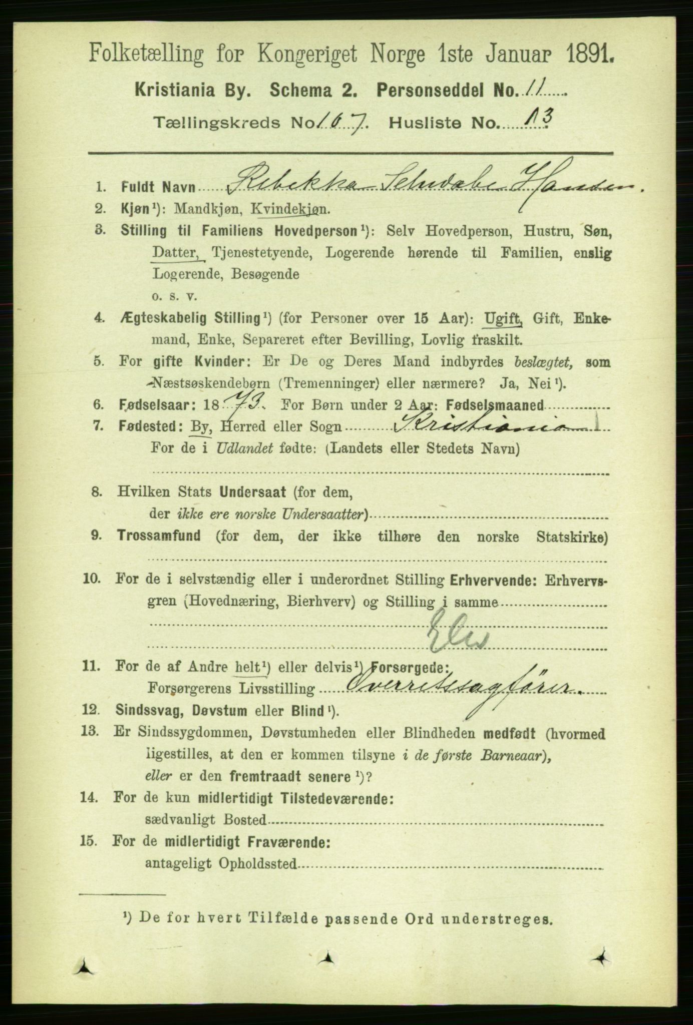 RA, 1891 census for 0301 Kristiania, 1891, p. 54920