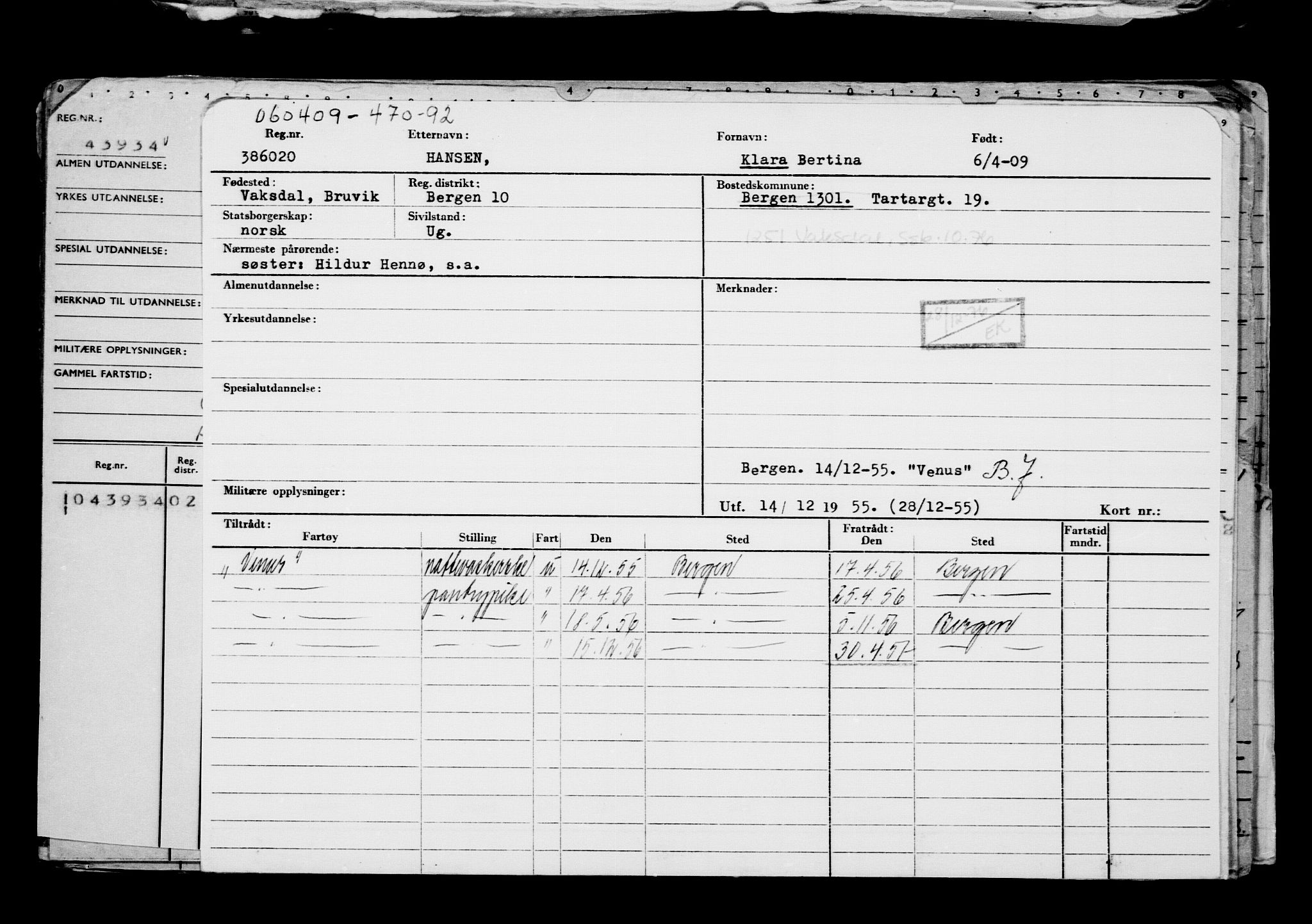 Direktoratet for sjømenn, AV/RA-S-3545/G/Gb/L0082: Hovedkort, 1909, p. 566