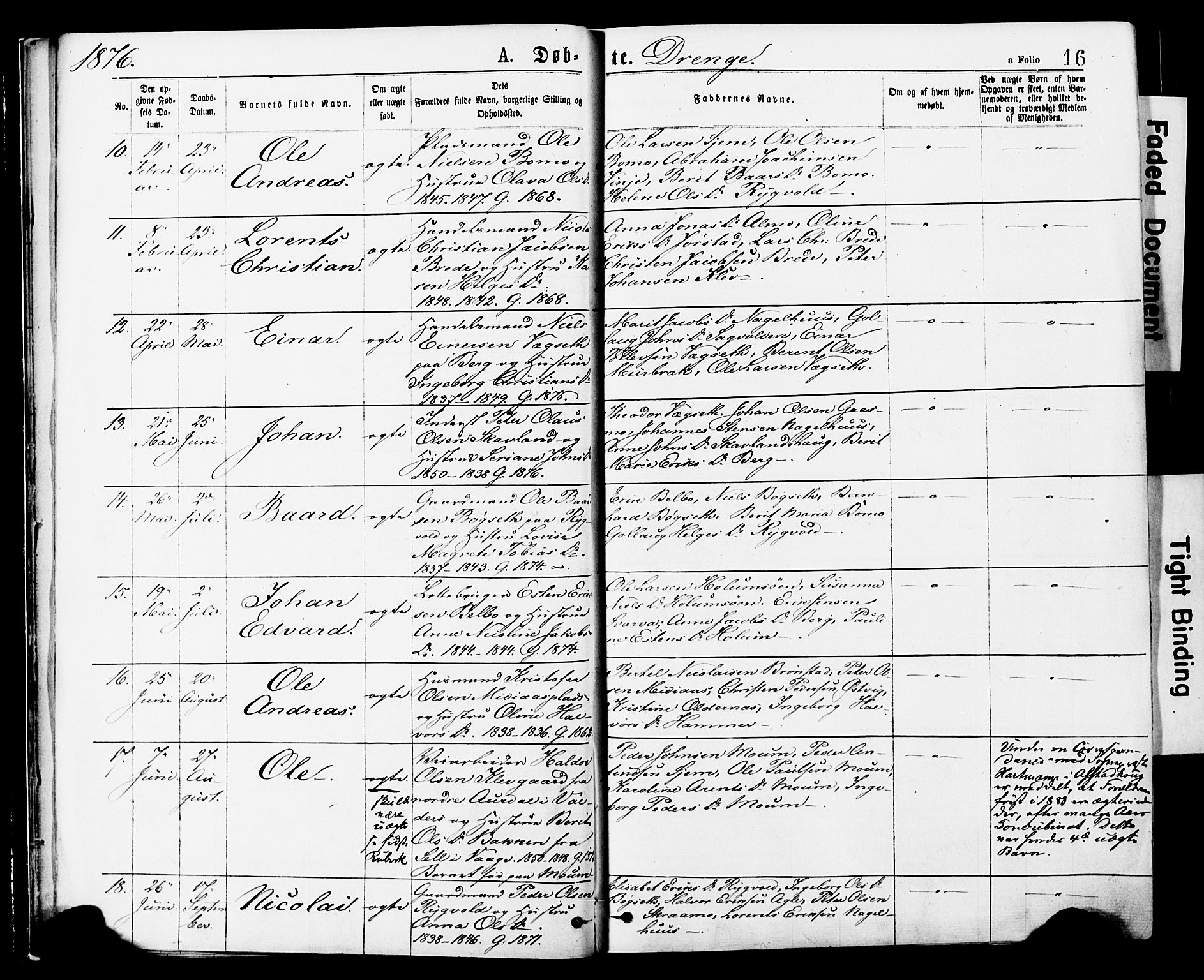 Ministerialprotokoller, klokkerbøker og fødselsregistre - Nord-Trøndelag, SAT/A-1458/749/L0473: Parish register (official) no. 749A07, 1873-1887, p. 16