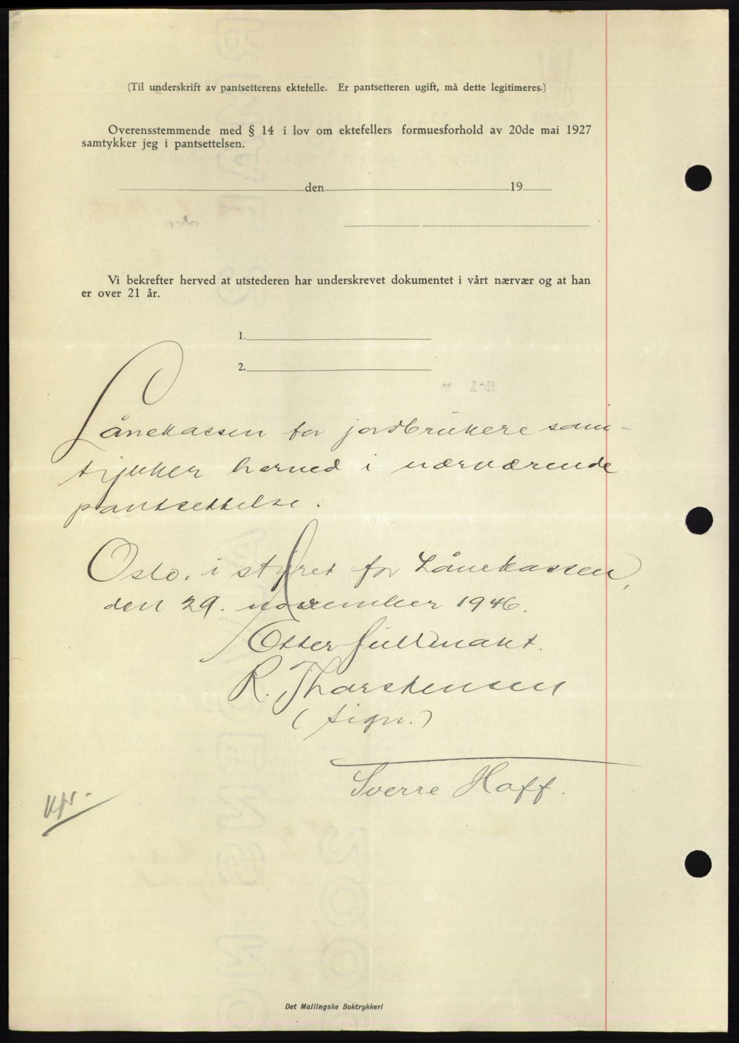 Nordmøre sorenskriveri, AV/SAT-A-4132/1/2/2Ca: Mortgage book no. B95, 1946-1947, Diary no: : 2601/1946