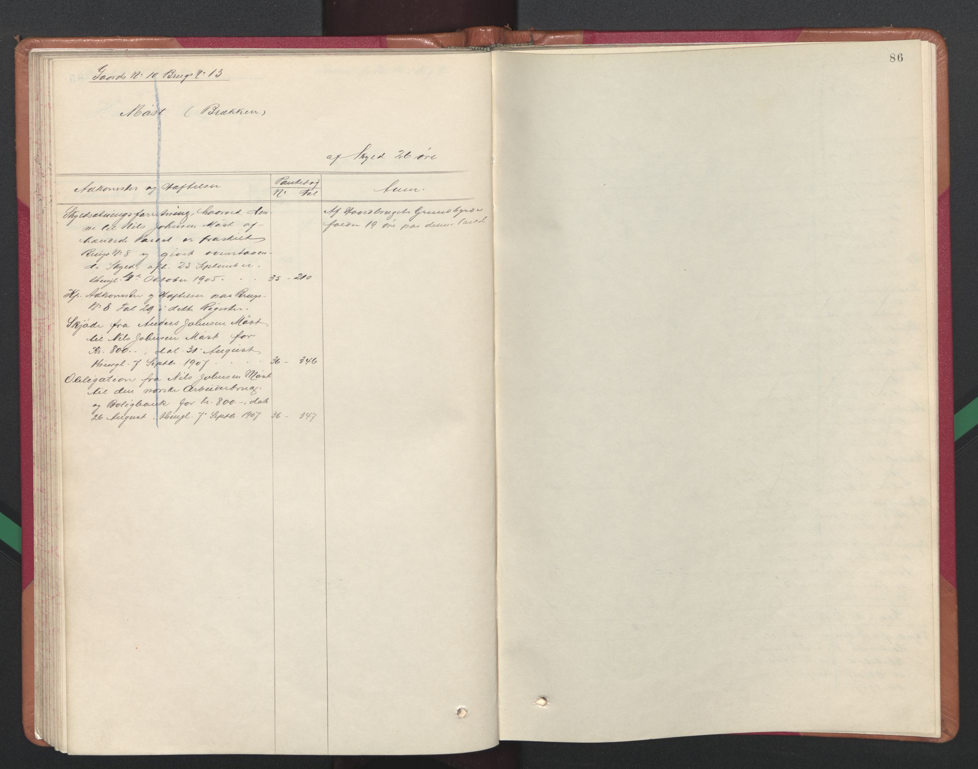 Nordmøre sorenskriveri, AV/SAT-A-4132/1/2/2A/L0011: Mortgage register no. 11, 1900-1909, p. 86