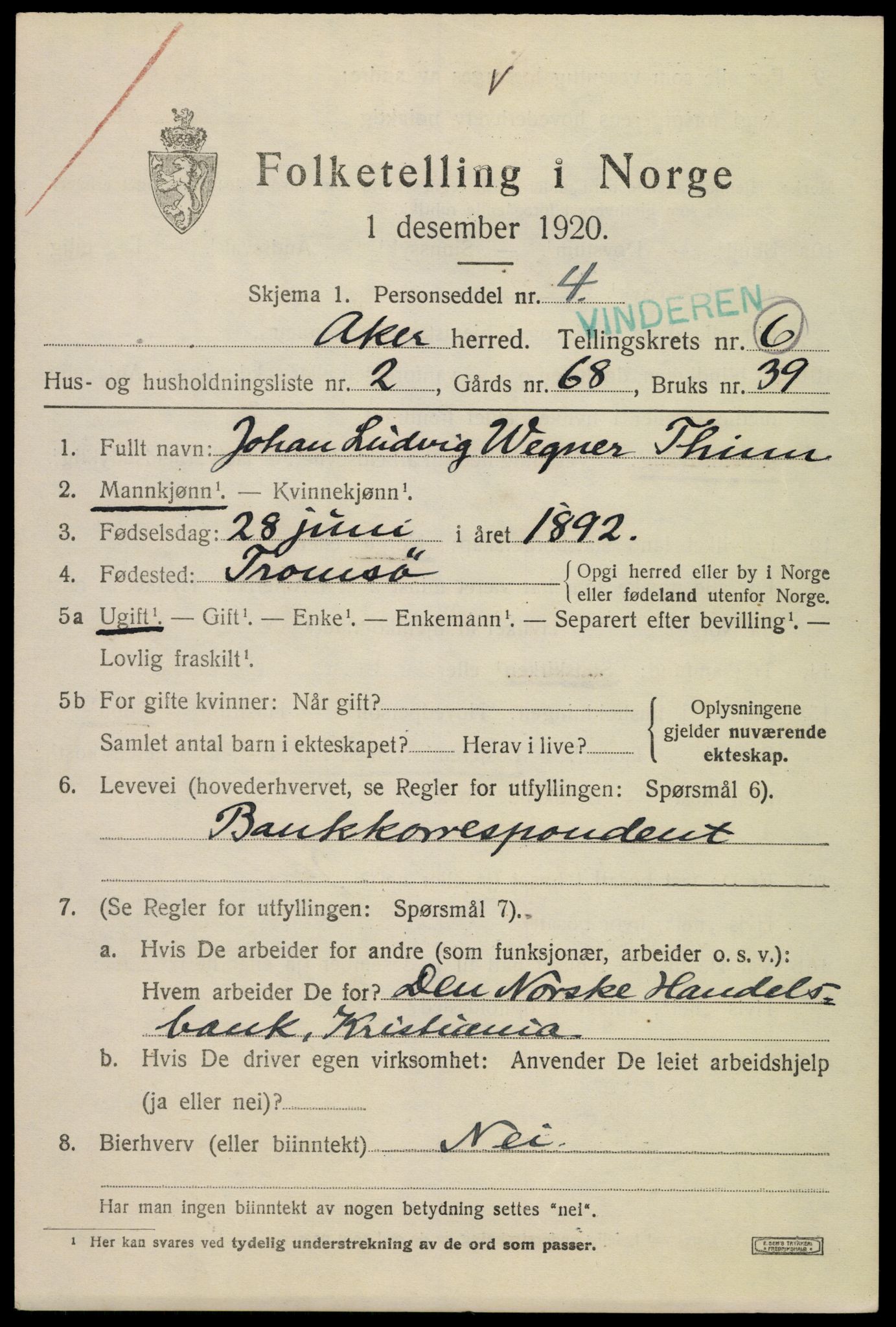 SAO, 1920 census for Aker, 1920, p. 33342