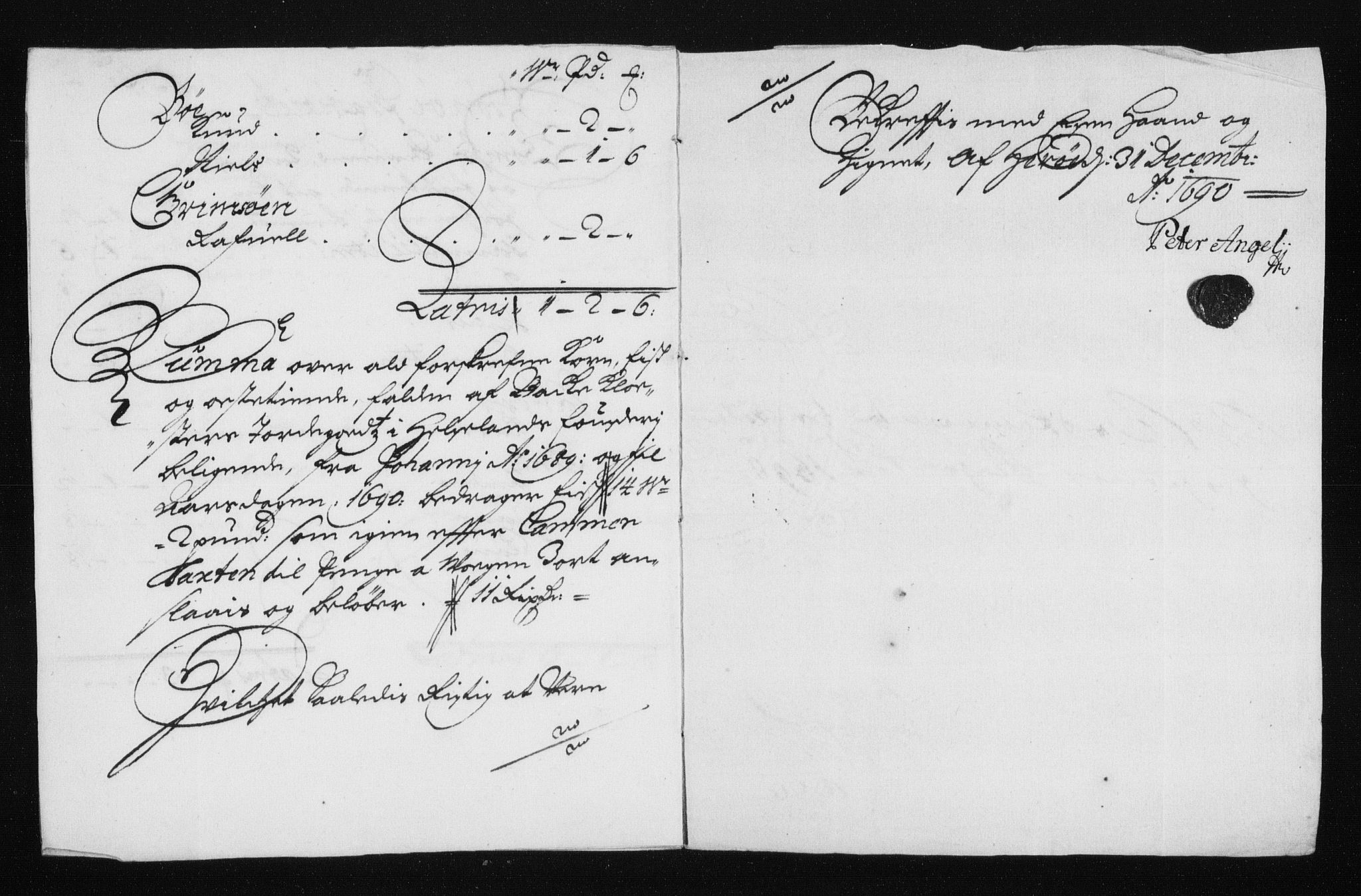 Rentekammeret inntil 1814, Reviderte regnskaper, Stiftamtstueregnskaper, Trondheim stiftamt og Nordland amt, AV/RA-EA-6044/R/Rh/L0015: Nordland amt, 1690