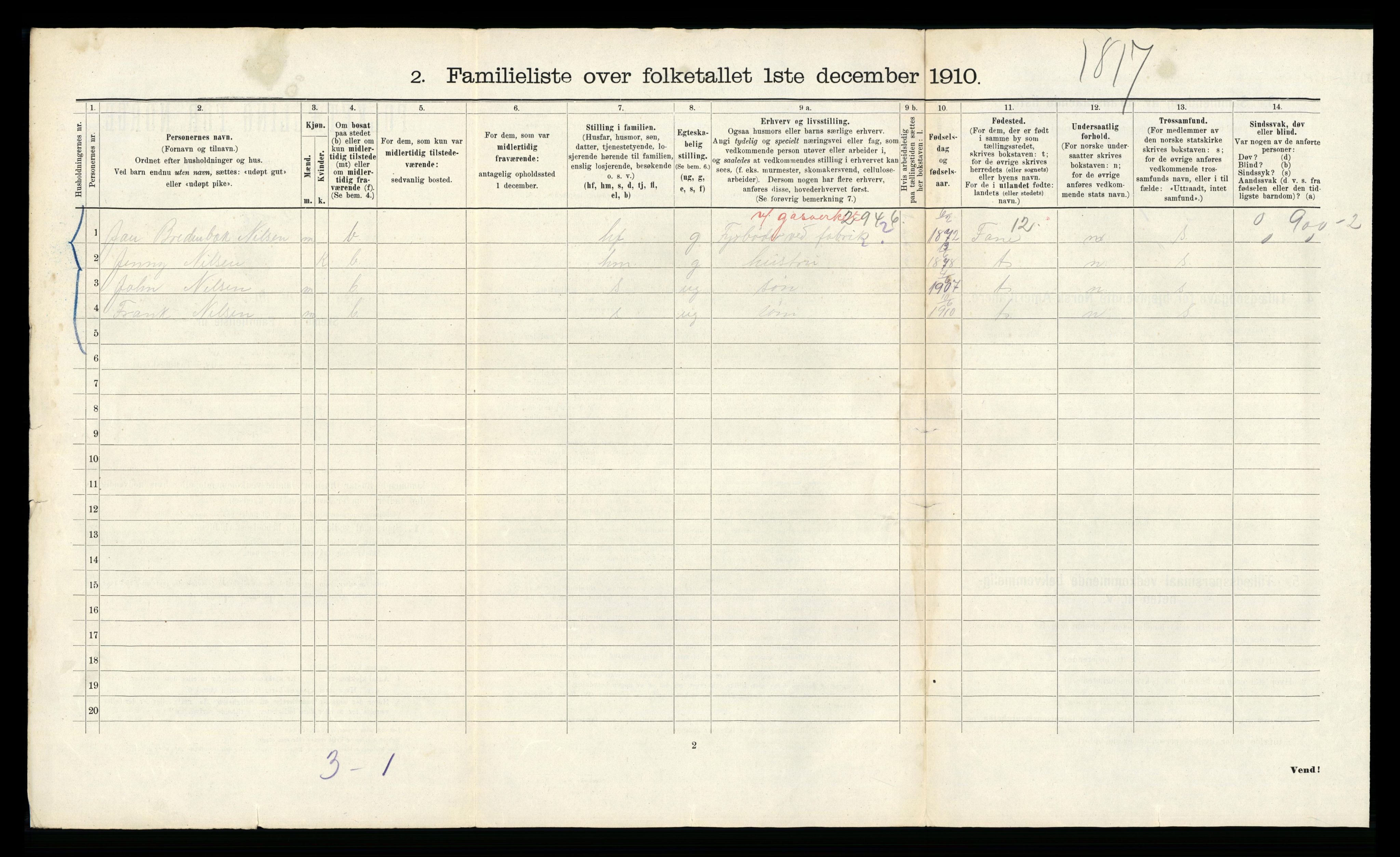 RA, 1910 census for Bergen, 1910, p. 17530