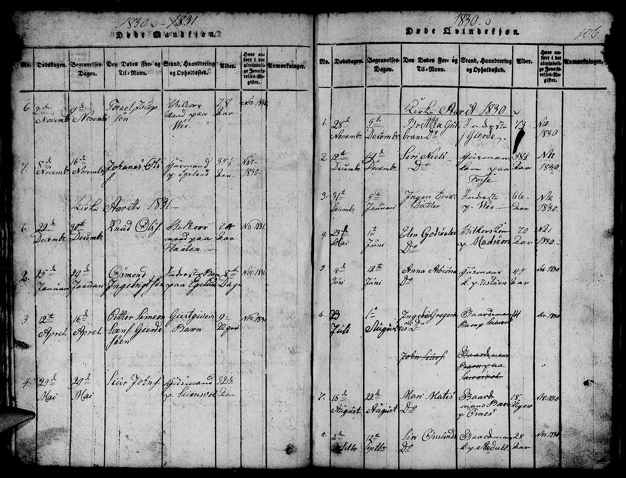 Etne sokneprestembete, SAB/A-75001/H/Hab: Parish register (copy) no. B 1, 1815-1850, p. 106
