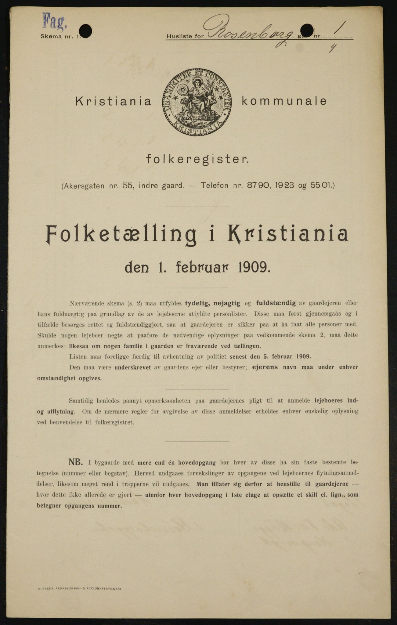 OBA, Municipal Census 1909 for Kristiania, 1909, p. 75590