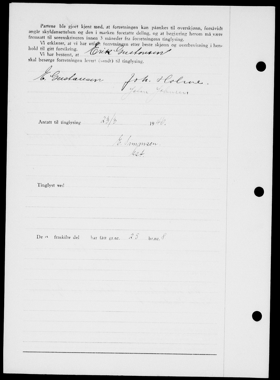 Onsøy sorenskriveri, SAO/A-10474/G/Ga/Gab/L0015: Mortgage book no. II A-15, 1945-1946, Diary no: : 573/1946