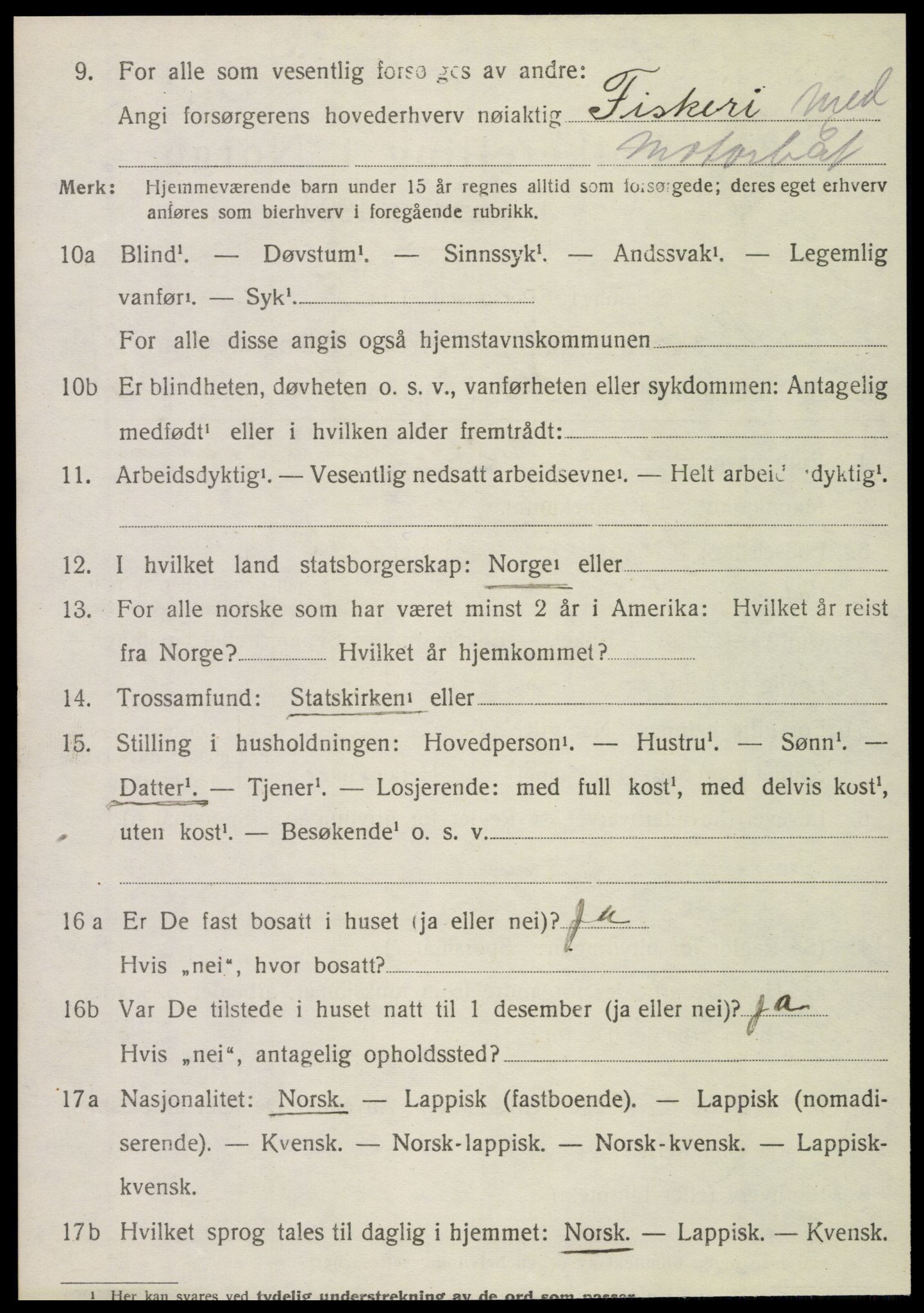 SAT, 1920 census for Brønnøy, 1920, p. 4317