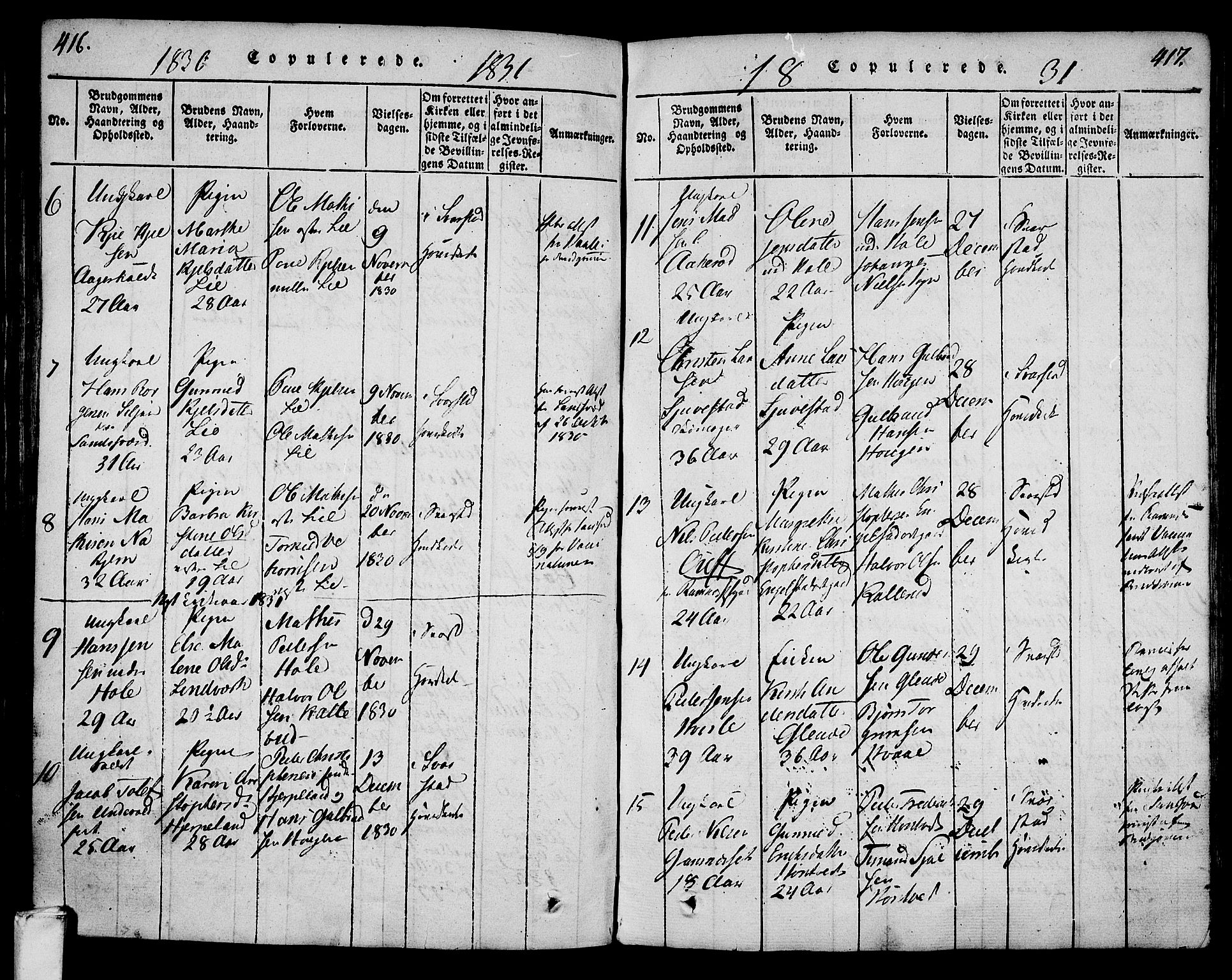 Lardal kirkebøker, AV/SAKO-A-350/F/Fa/L0005: Parish register (official) no. I 5, 1814-1835, p. 416-417