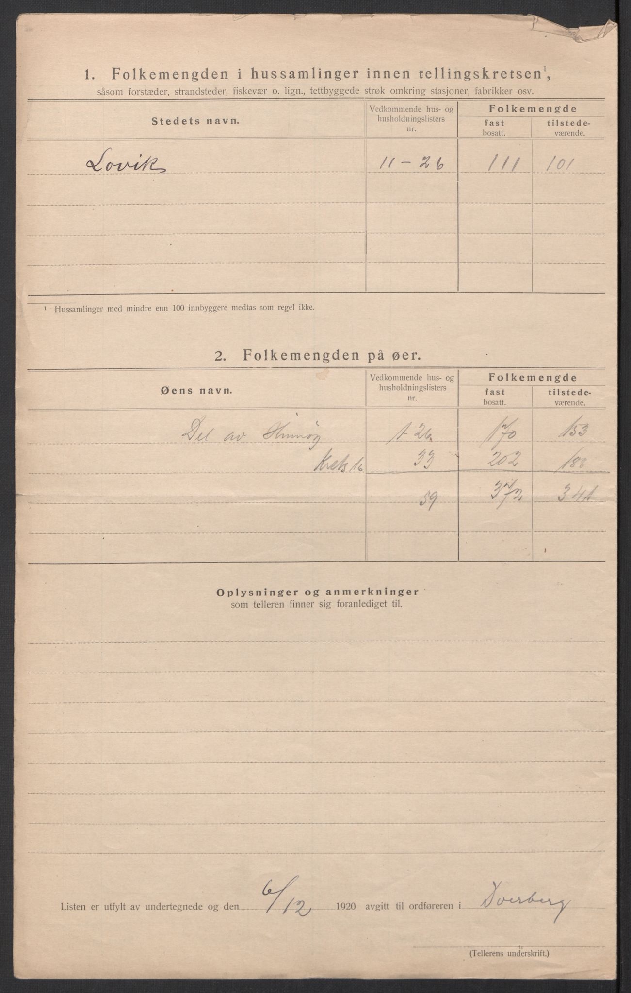 SAT, 1920 census for Dverberg, 1920, p. 59