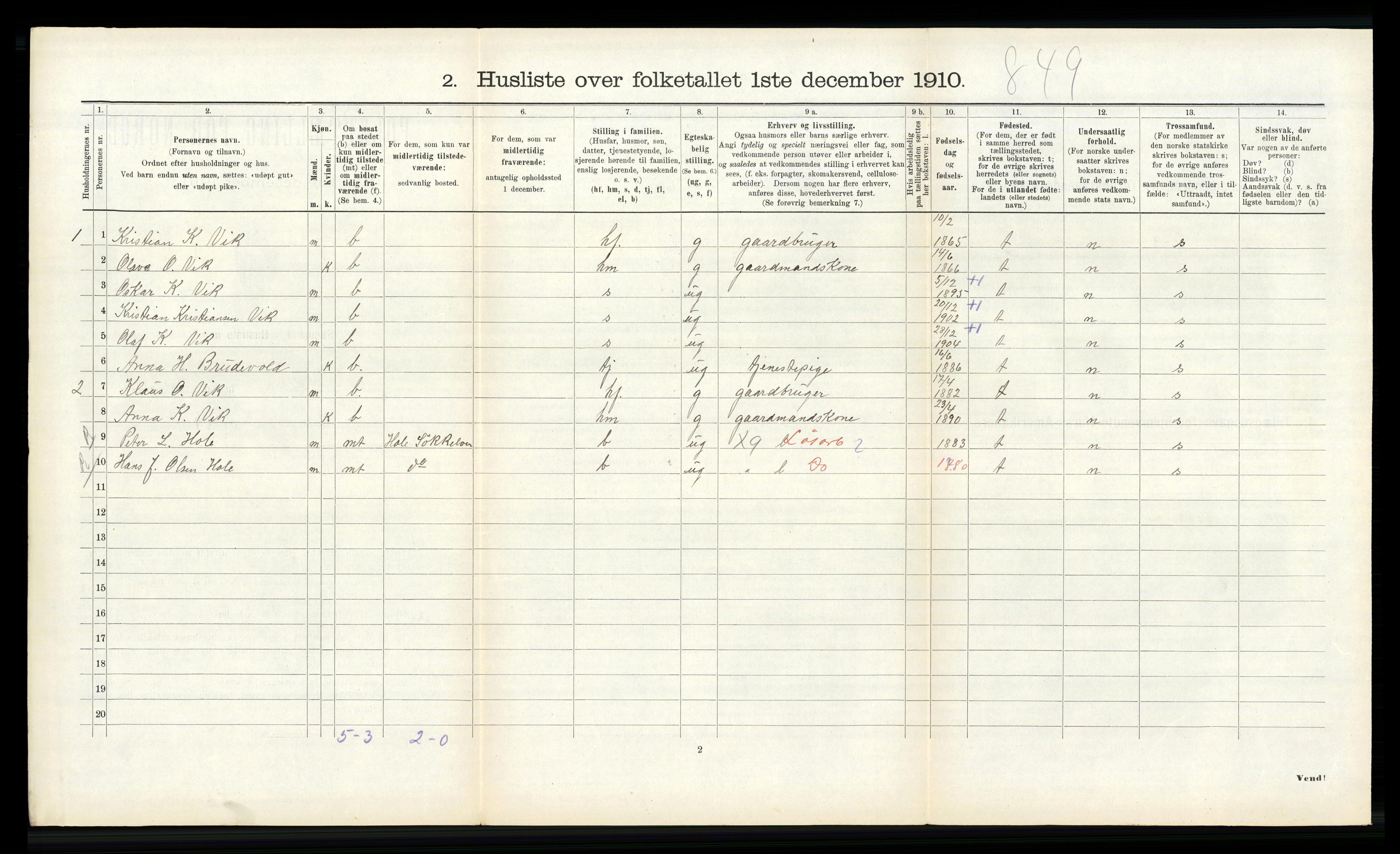 RA, 1910 census for Sykkylven, 1910, p. 354