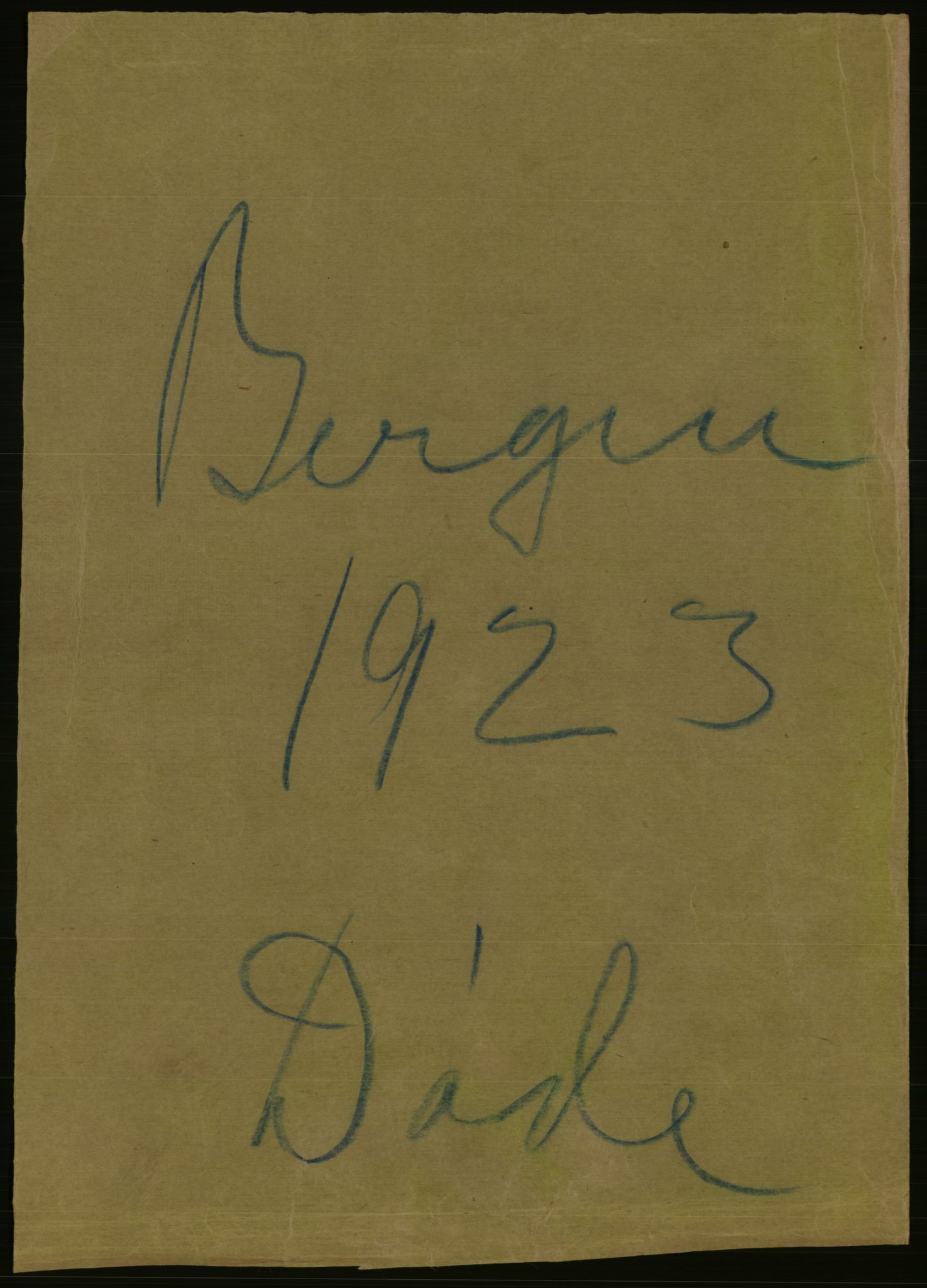 Statistisk sentralbyrå, Sosiodemografiske emner, Befolkning, AV/RA-S-2228/D/Df/Dfc/Dfcc/L0029: Bergen: Gifte, døde, dødfødte., 1923, p. 1