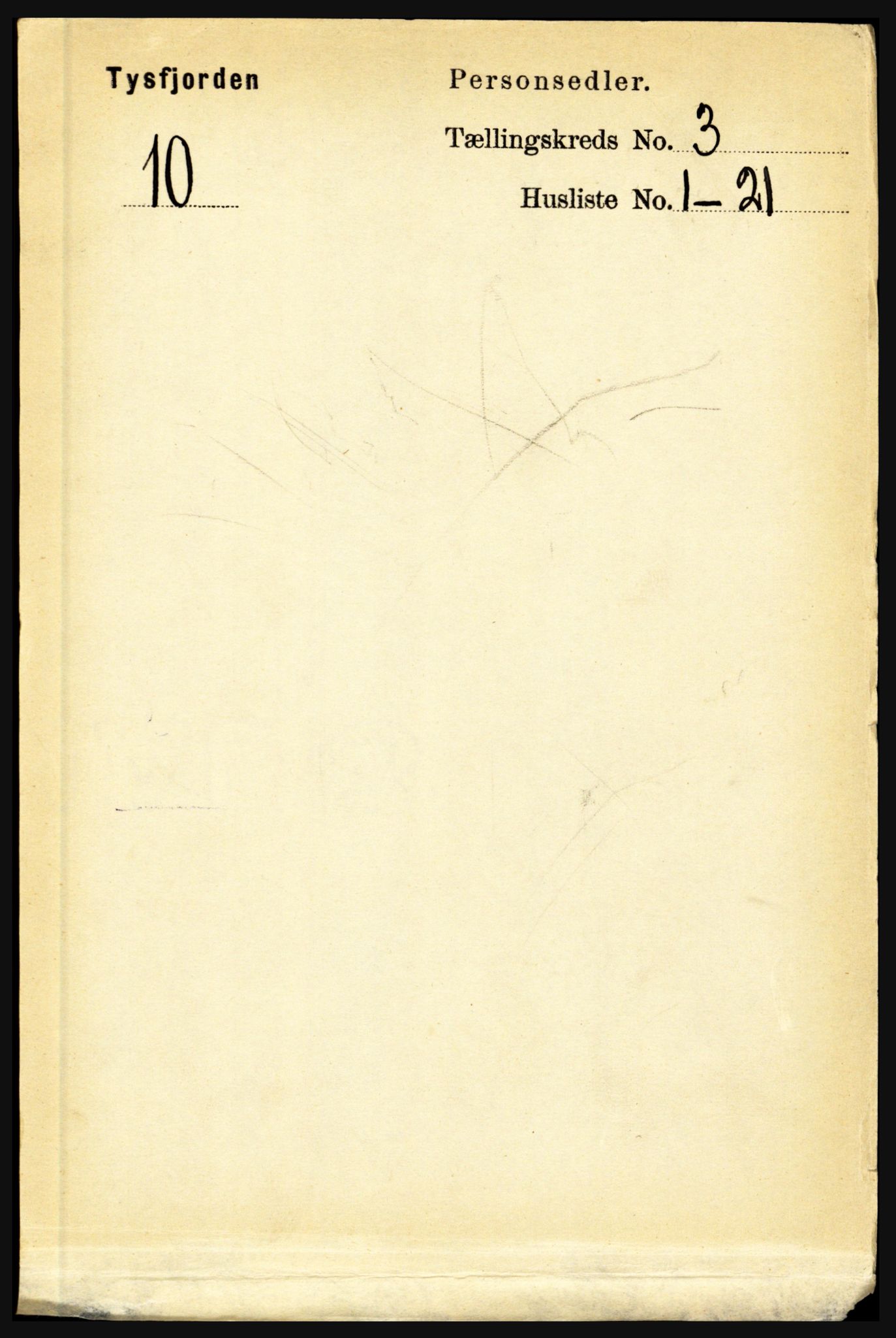 RA, 1891 census for 1850 Tysfjord, 1891, p. 1045