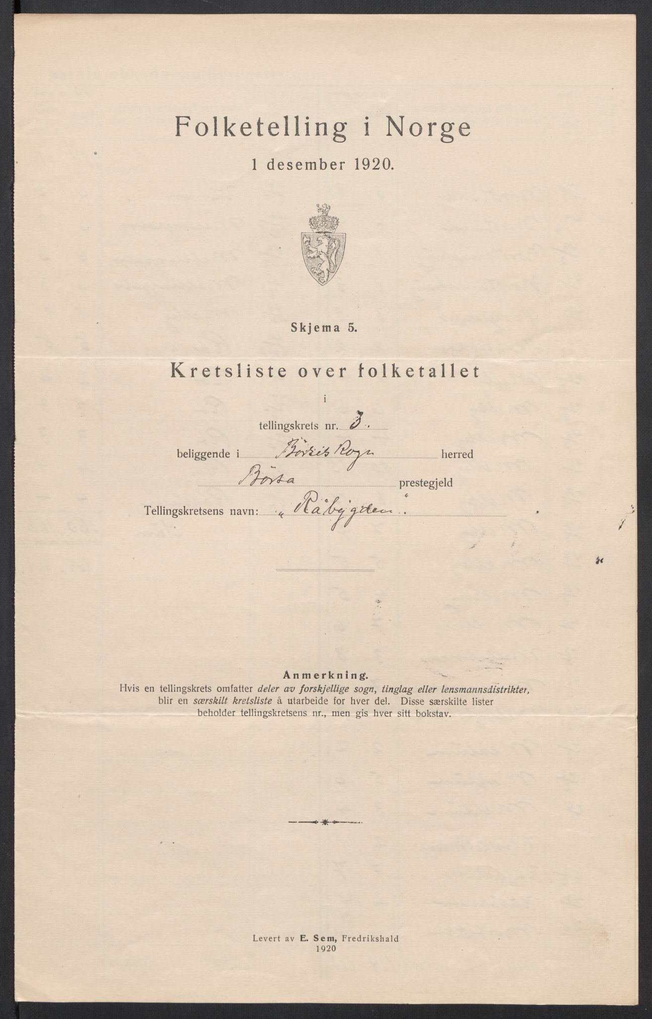 SAT, 1920 census for Børseskogn, 1920, p. 12