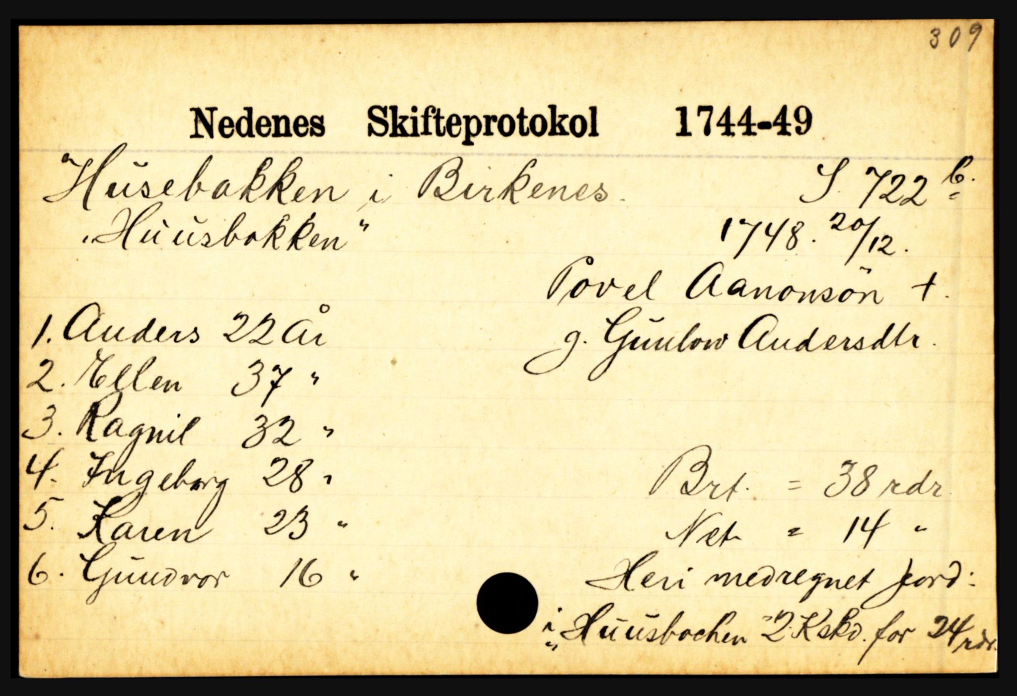 Nedenes sorenskriveri før 1824, AV/SAK-1221-0007/H, p. 13319