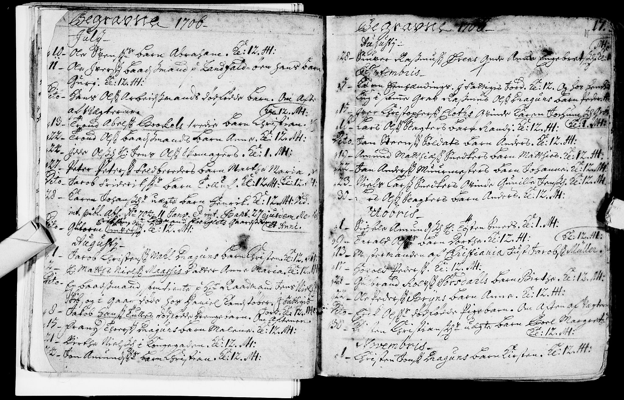 Bragernes kirkebøker, SAKO/A-6/F/Fa/L0003: Parish register (official) no. I 3, 1706-1734, p. 17