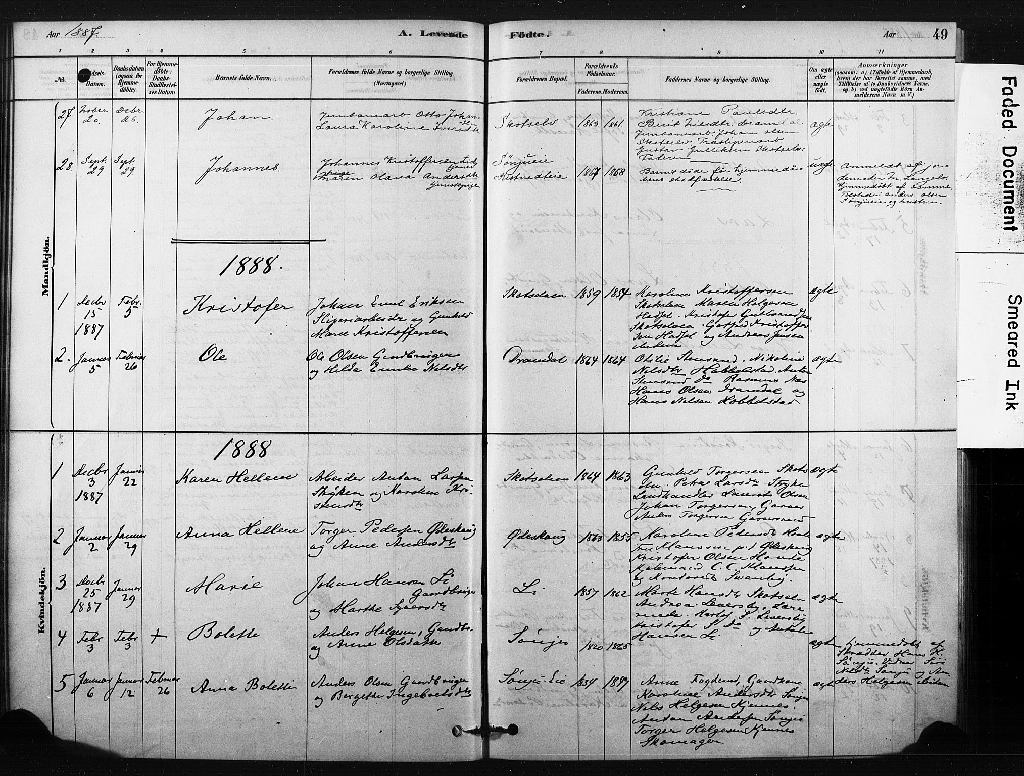 Eiker kirkebøker, AV/SAKO-A-4/F/Fc/L0001: Parish register (official) no. III 1, 1878-1889, p. 49