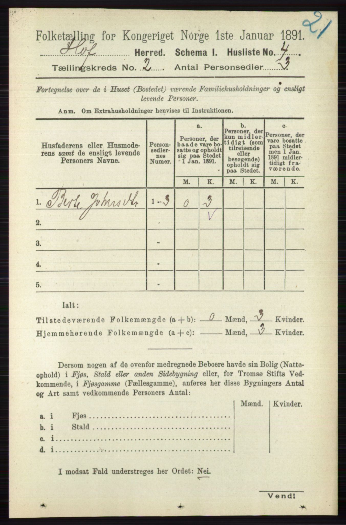 RA, 1891 census for 0714 Hof, 1891, p. 400