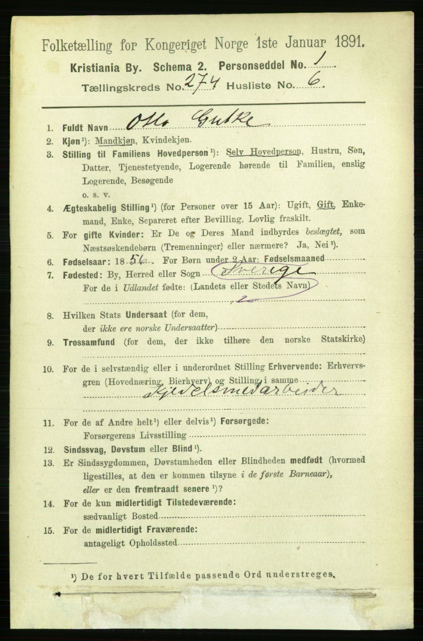 RA, 1891 census for 0301 Kristiania, 1891, p. 166507