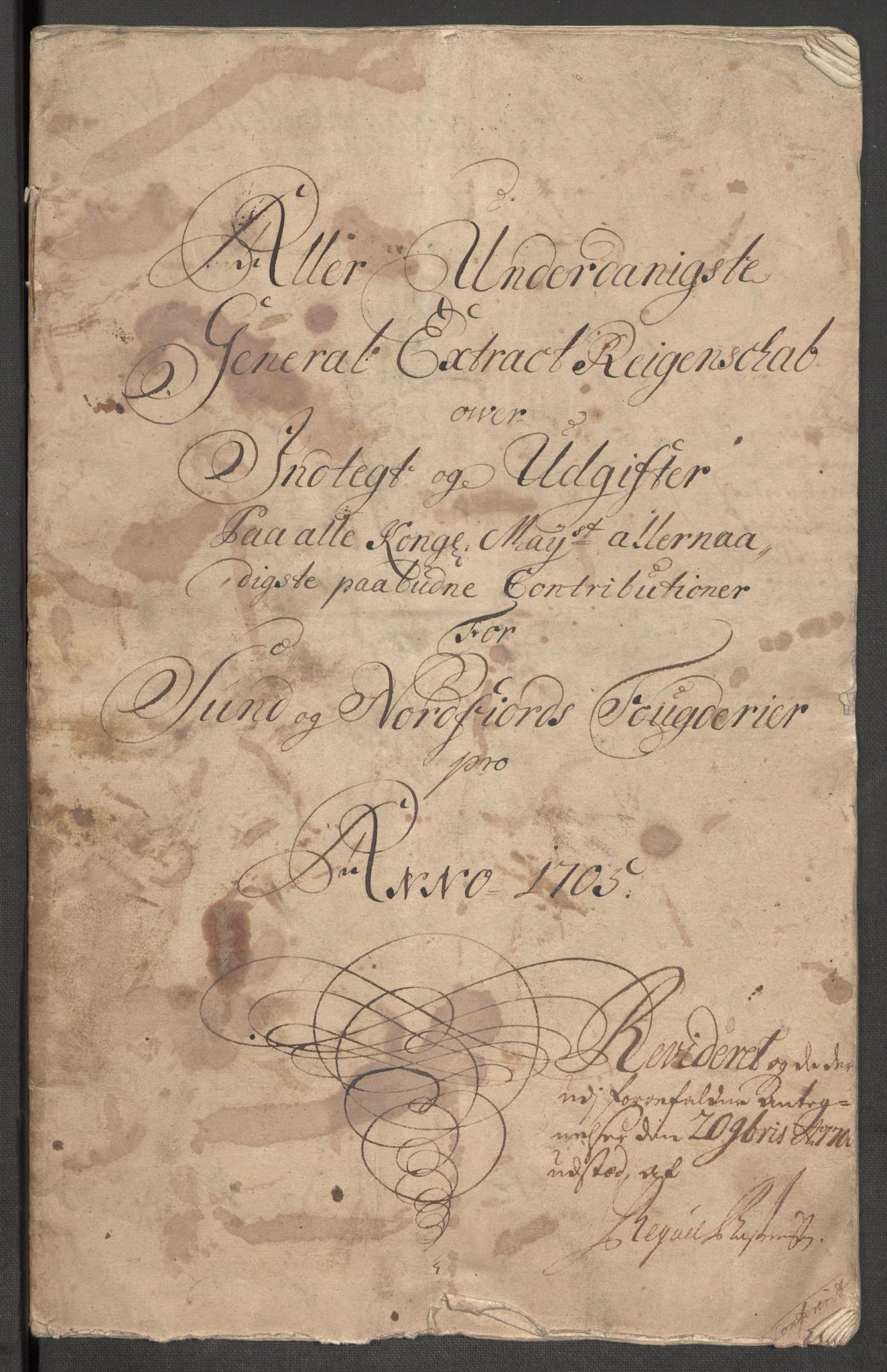 Rentekammeret inntil 1814, Reviderte regnskaper, Fogderegnskap, AV/RA-EA-4092/R53/L3429: Fogderegnskap Sunn- og Nordfjord, 1705, p. 4