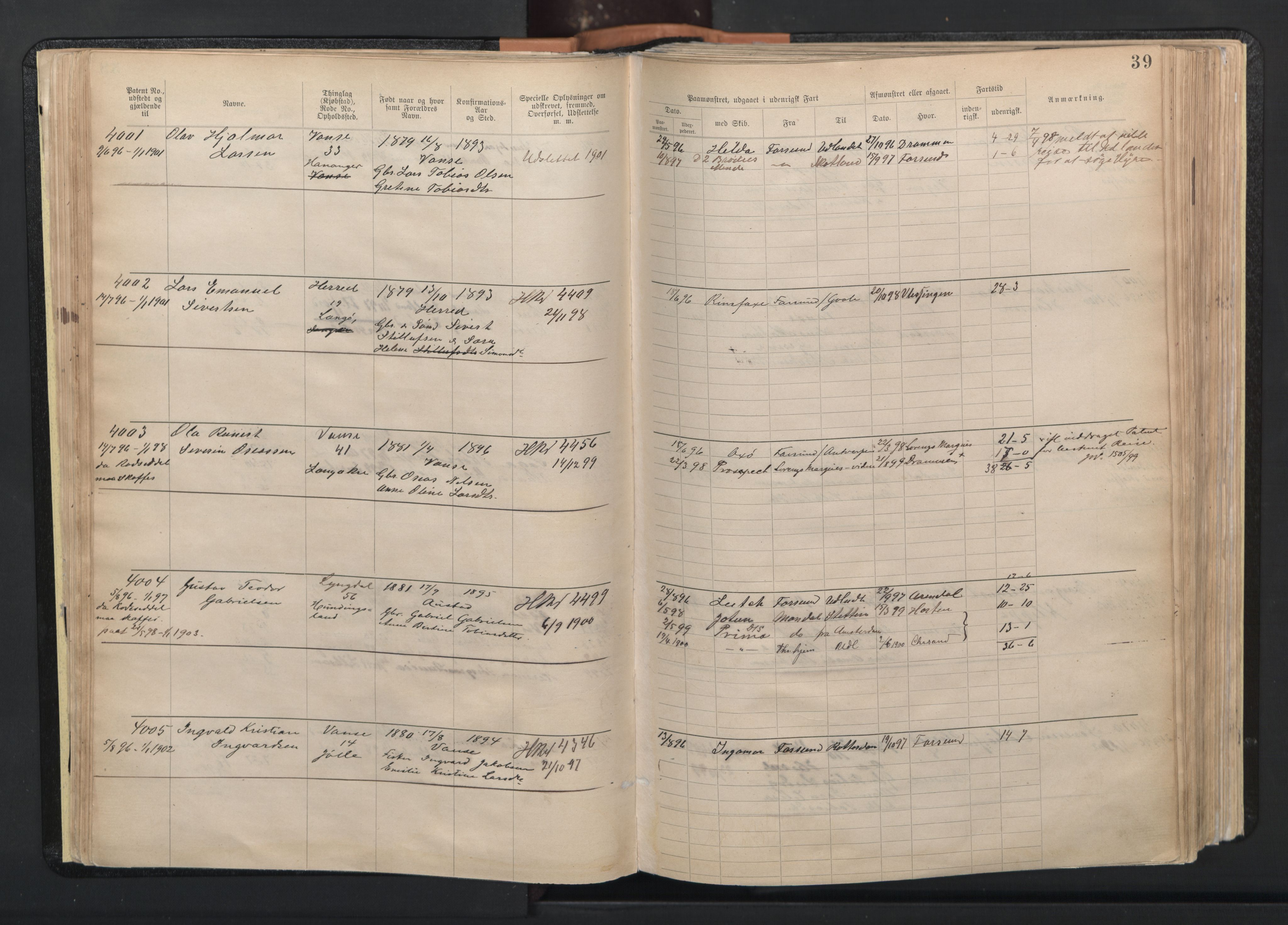 Farsund mønstringskrets, AV/SAK-2031-0017/F/Fa/L0003: Annotasjonsrulle nr 3816-5304 med register, M-3, 1894-1948, p. 66