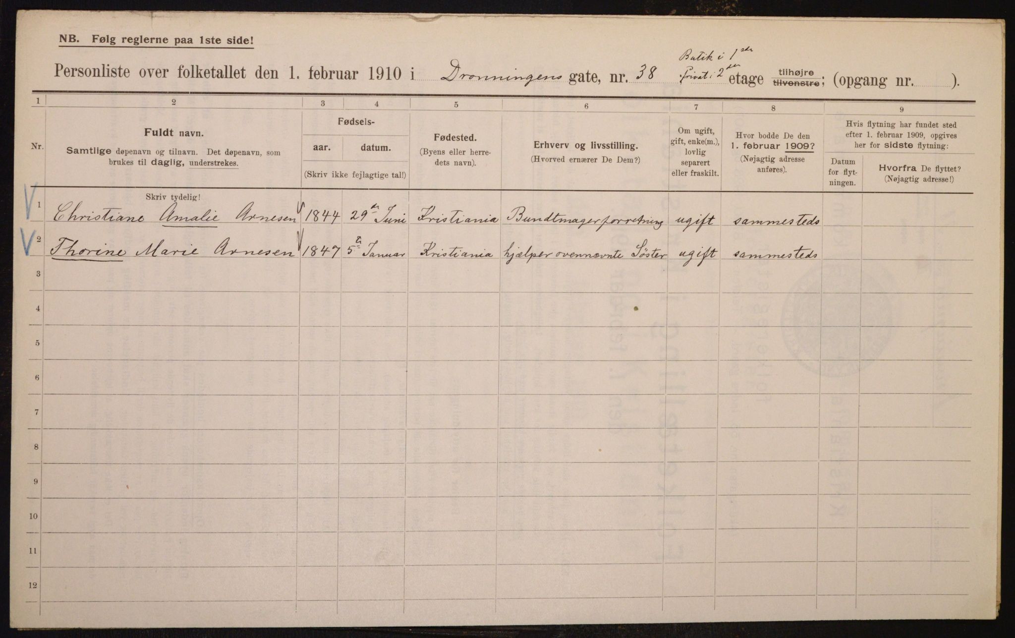 OBA, Municipal Census 1910 for Kristiania, 1910, p. 16511