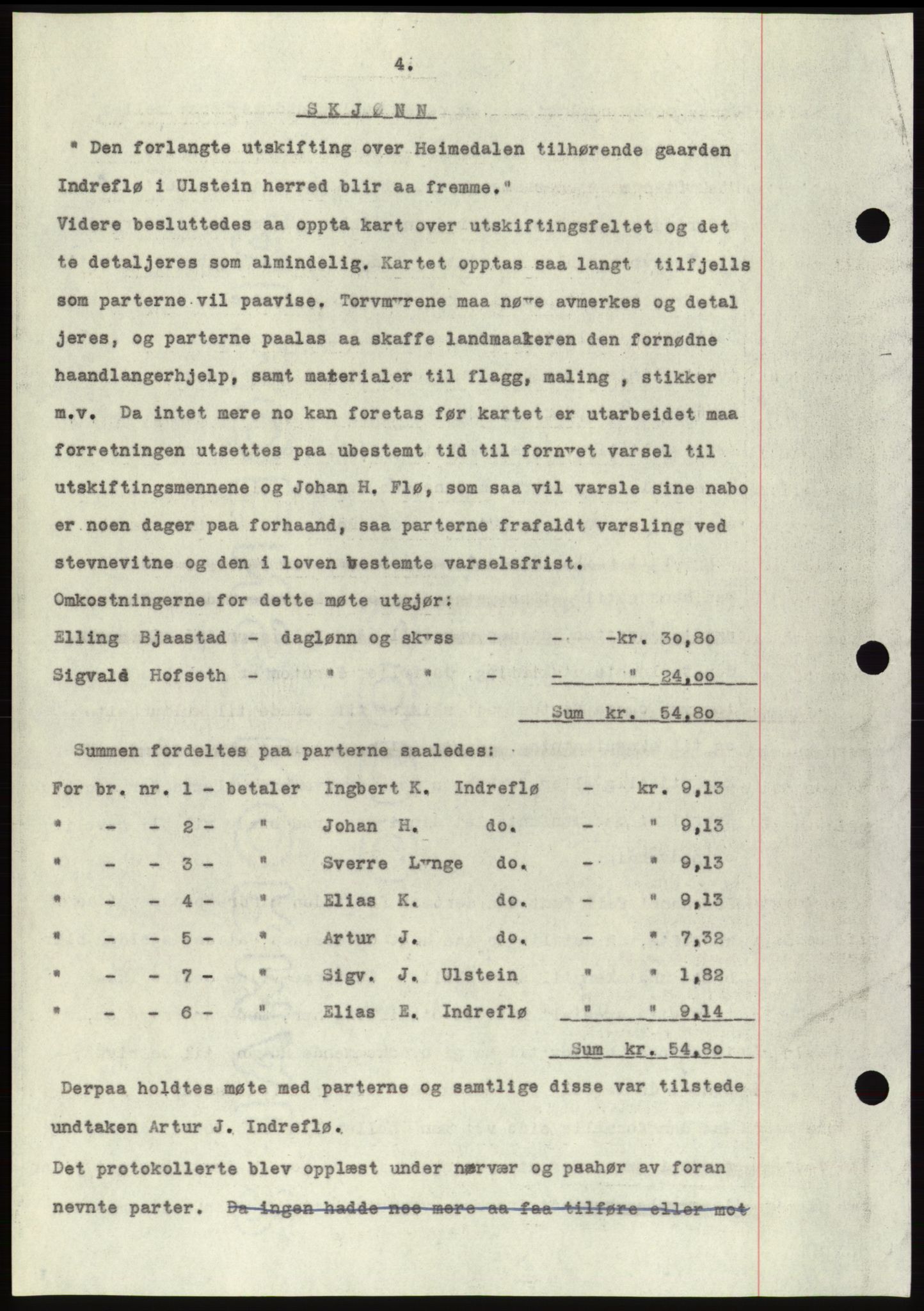 Søre Sunnmøre sorenskriveri, AV/SAT-A-4122/1/2/2C/L0077: Mortgage book no. 3A, 1945-1946, Diary no: : 827/1945