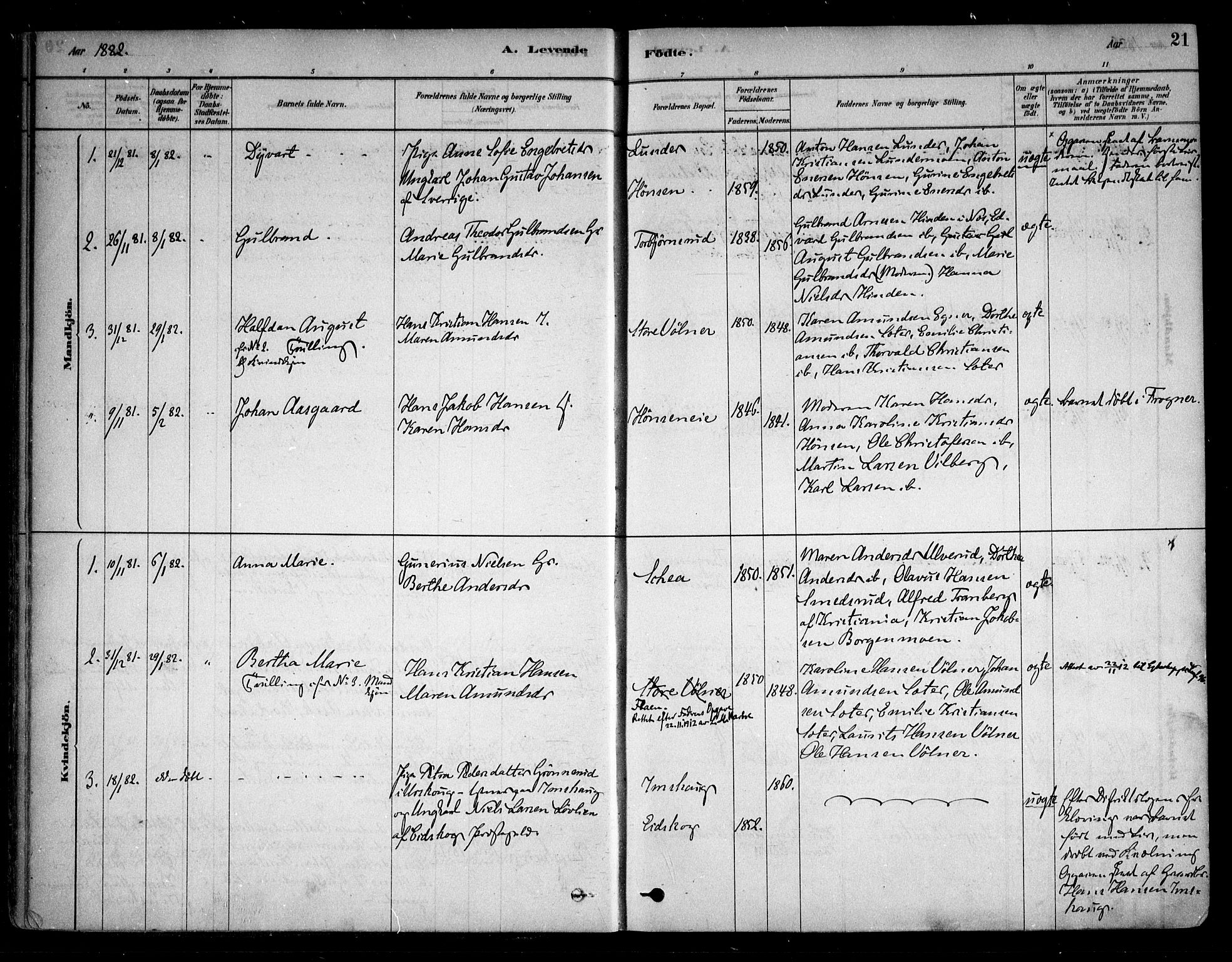 Sørum prestekontor Kirkebøker, AV/SAO-A-10303/F/Fa/L0007: Parish register (official) no. I 7, 1878-1914, p. 21