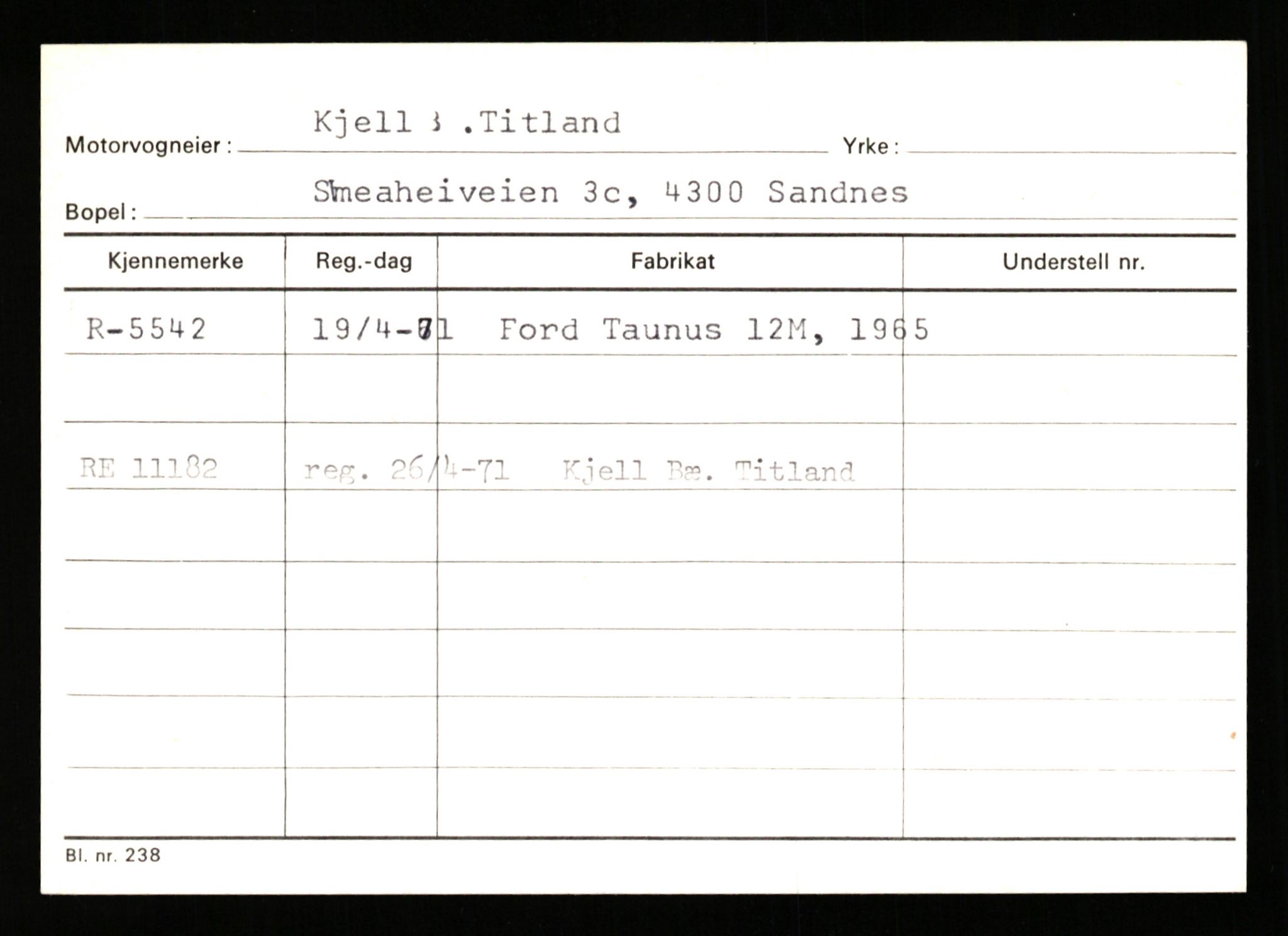 Stavanger trafikkstasjon, AV/SAST-A-101942/0/G/L0001: Registreringsnummer: 0 - 5782, 1930-1971, p. 3285