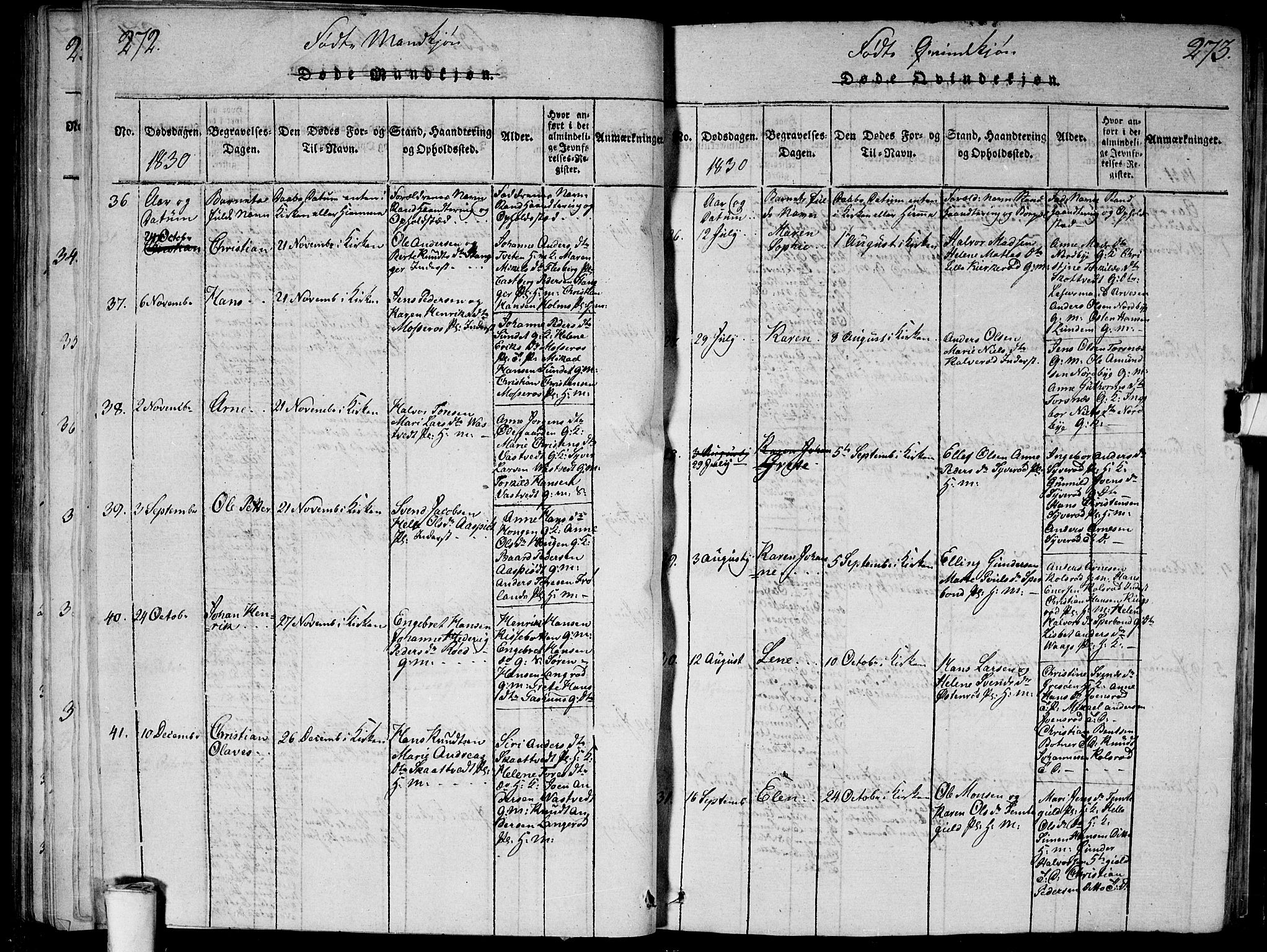 Våler prestekontor Kirkebøker, SAO/A-11083/G/Ga/L0001: Parish register (copy) no. I 1, 1815-1839, p. 272-273