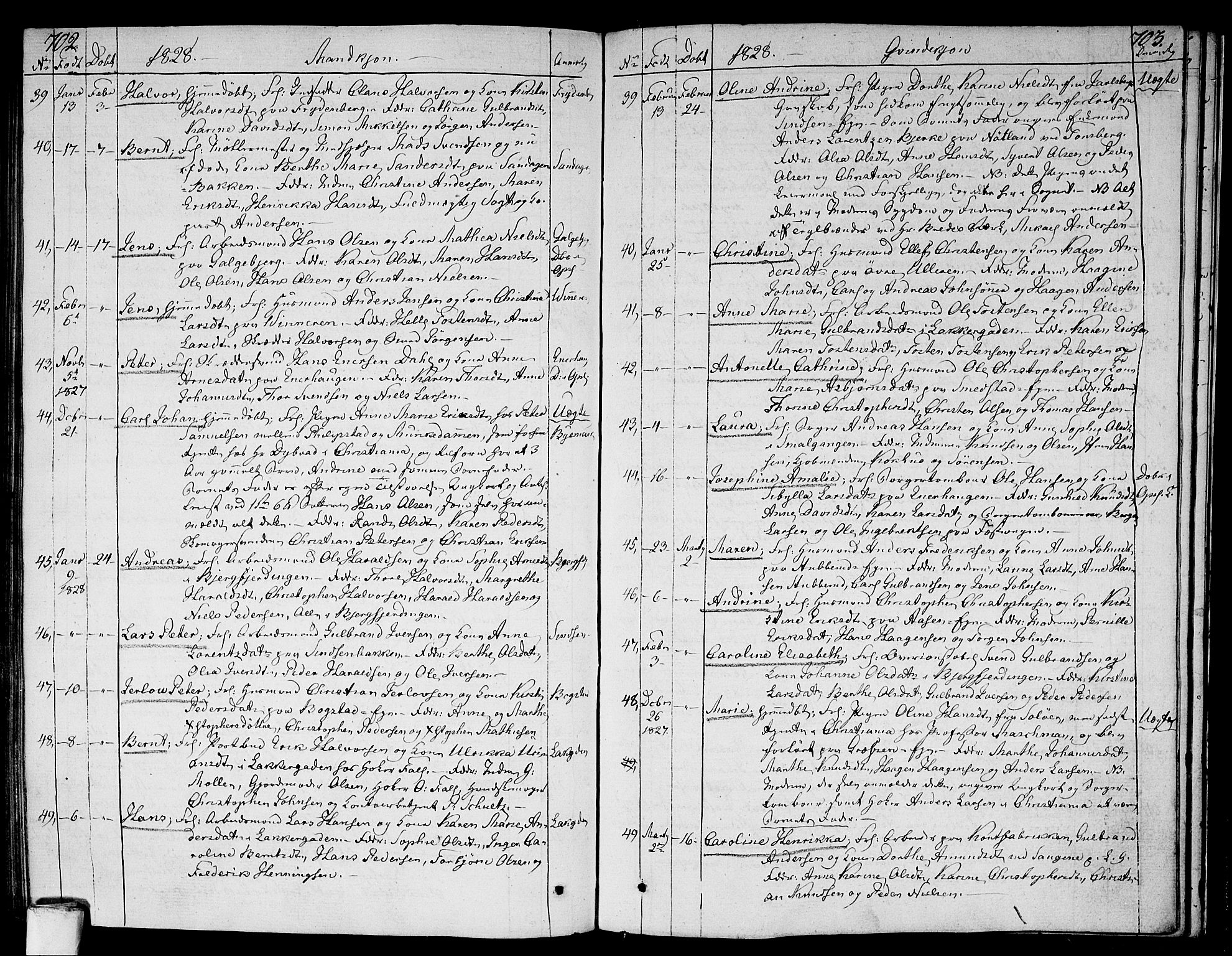 Aker prestekontor kirkebøker, AV/SAO-A-10861/F/L0012: Parish register (official) no. 12, 1819-1828, p. 702-703