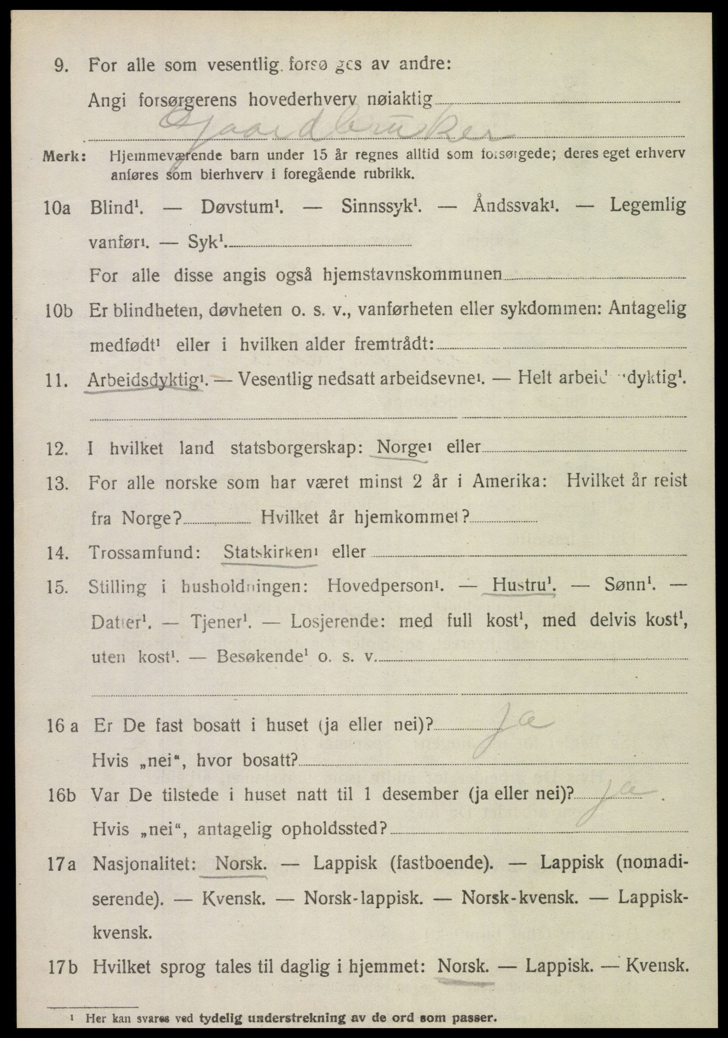 SAT, 1920 census for Kolvereid, 1920, p. 1546