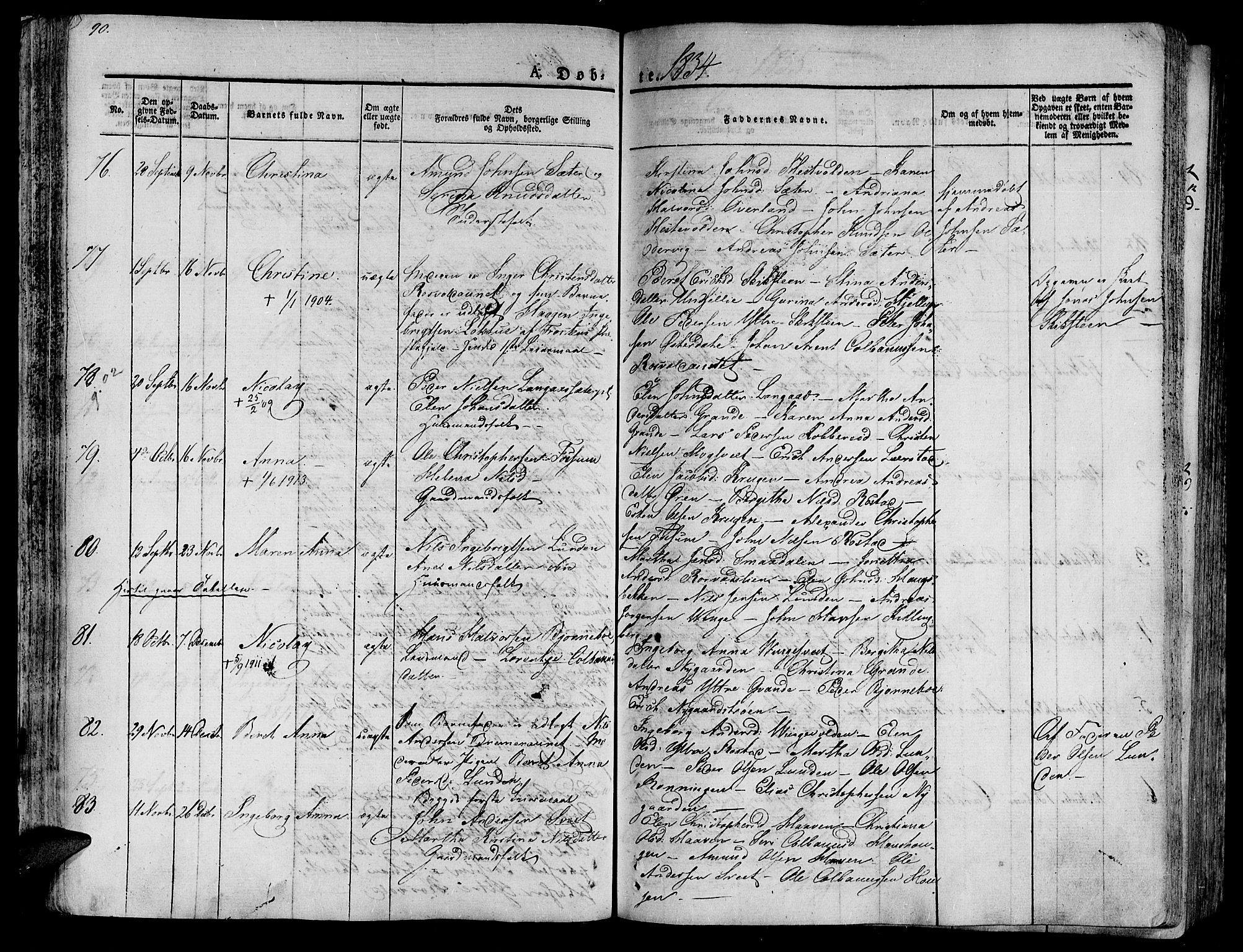 Ministerialprotokoller, klokkerbøker og fødselsregistre - Nord-Trøndelag, AV/SAT-A-1458/701/L0006: Parish register (official) no. 701A06, 1825-1841, p. 90