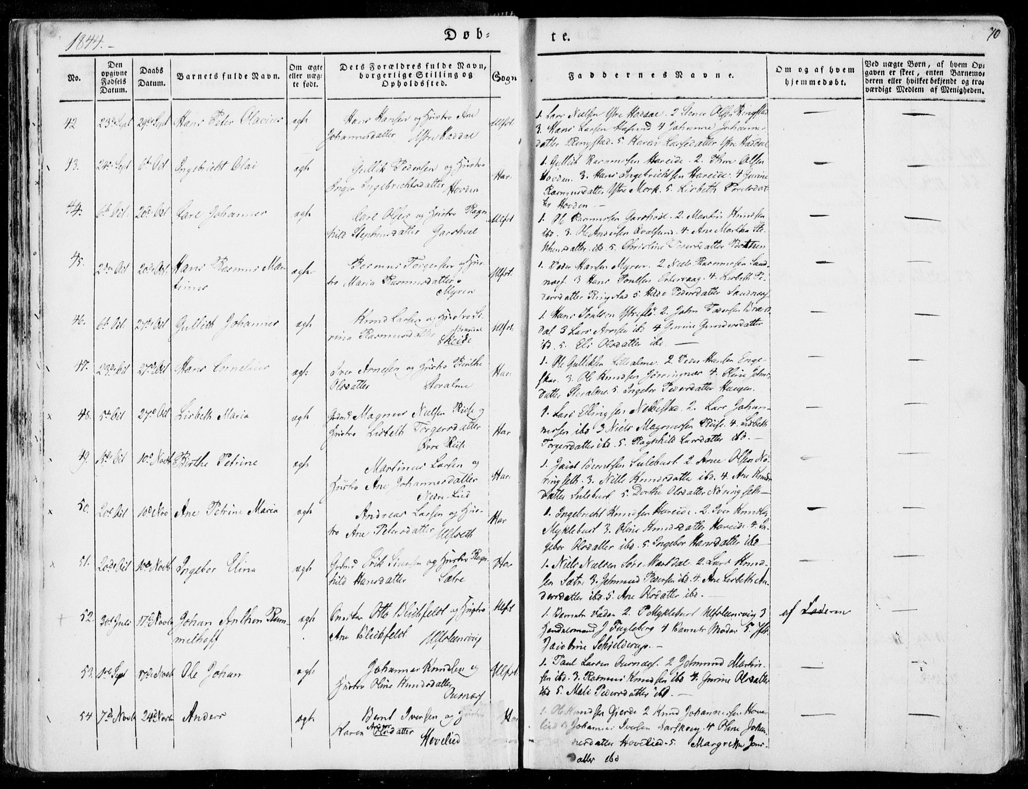 Ministerialprotokoller, klokkerbøker og fødselsregistre - Møre og Romsdal, SAT/A-1454/509/L0104: Parish register (official) no. 509A02, 1833-1847, p. 70