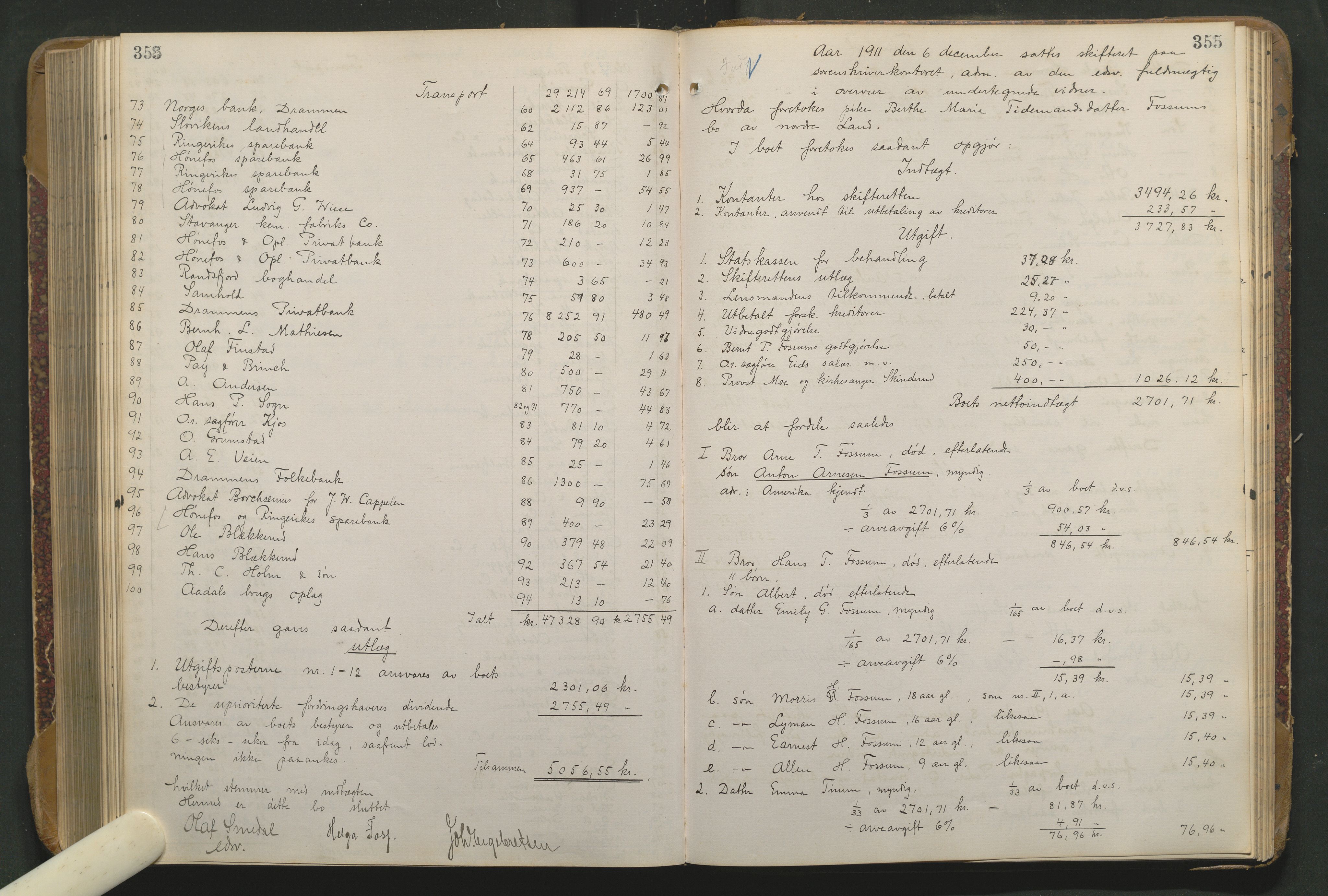 Hadeland og Land tingrett, SAH/TING-010/J/Jd/L0004: Skifteutlodningsprotokoll, 1900-1913, p. 355