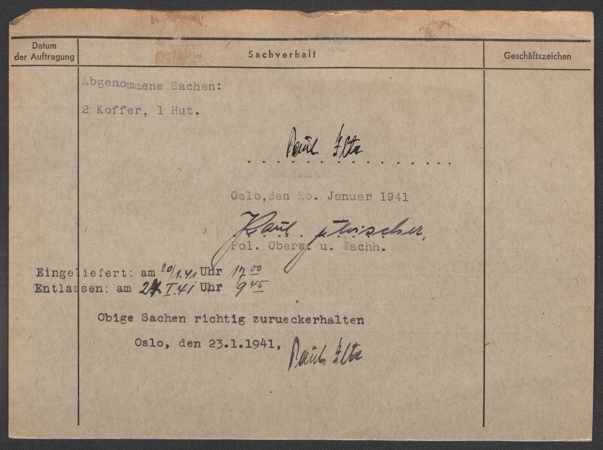 Befehlshaber der Sicherheitspolizei und des SD, RA/RAFA-5969/E/Ea/Eaa/L0005: Register over norske fanger i Møllergata 19: Hø-Kj, 1940-1945, p. 125