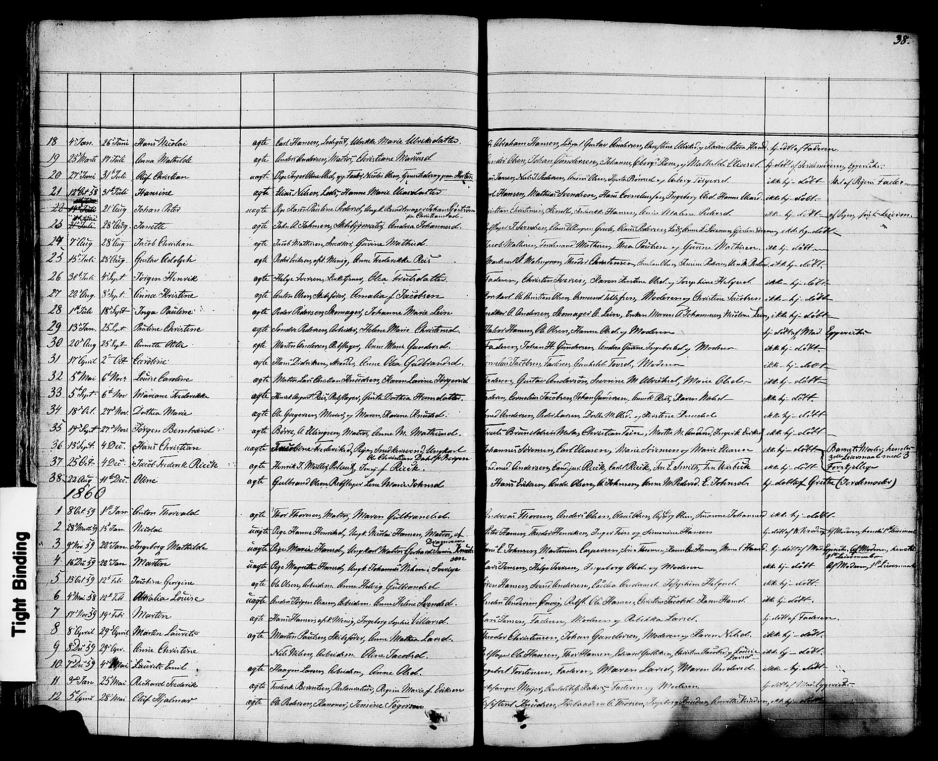 Stavern kirkebøker, AV/SAKO-A-318/F/Fa/L0007: Parish register (official) no. 7, 1840-1877, p. 38