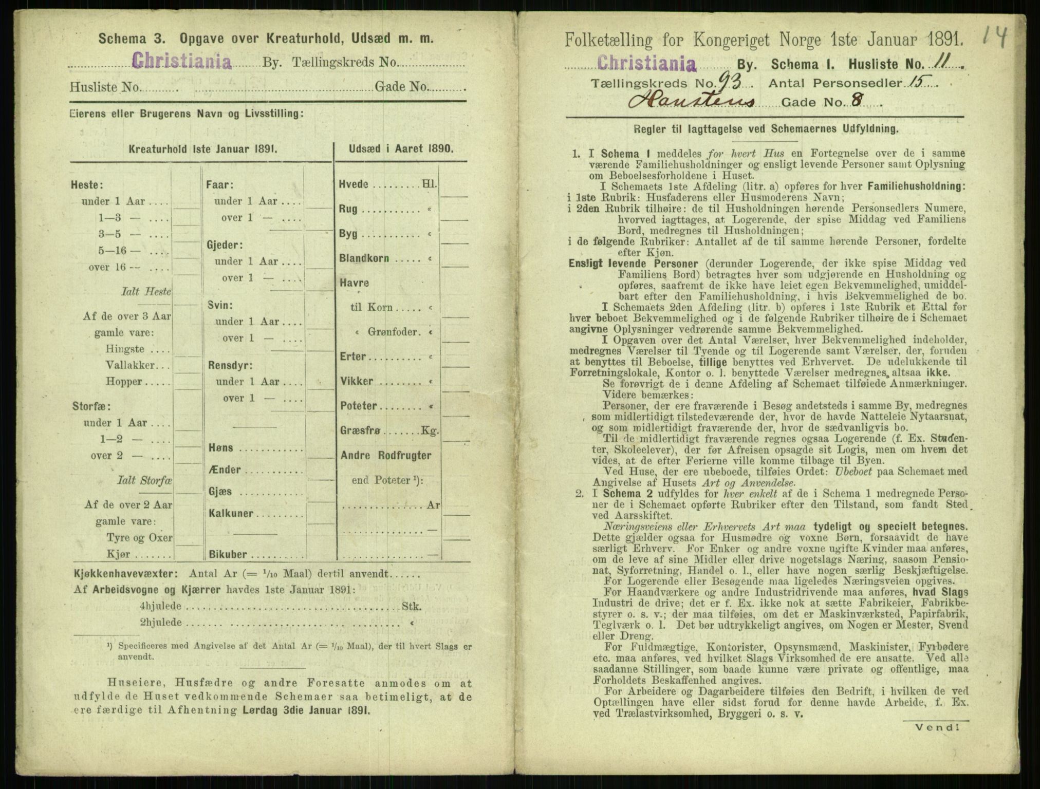 RA, 1891 census for 0301 Kristiania, 1891, p. 45450