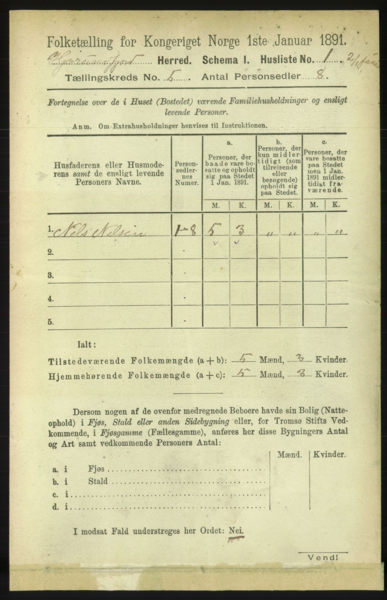 RA, 1891 census for 1522 Hjørundfjord, 1891, p. 857