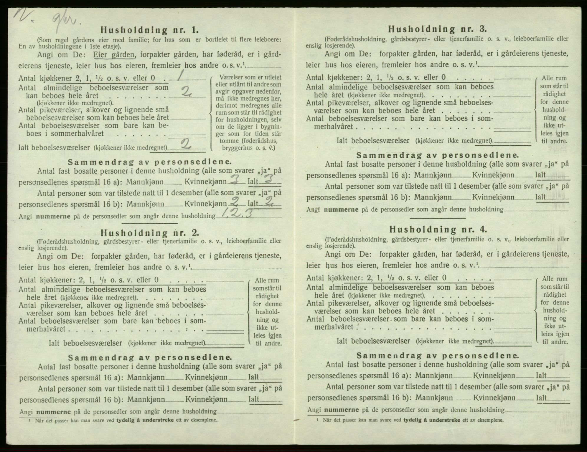 SAB, 1920 census for Valestrand, 1920, p. 326