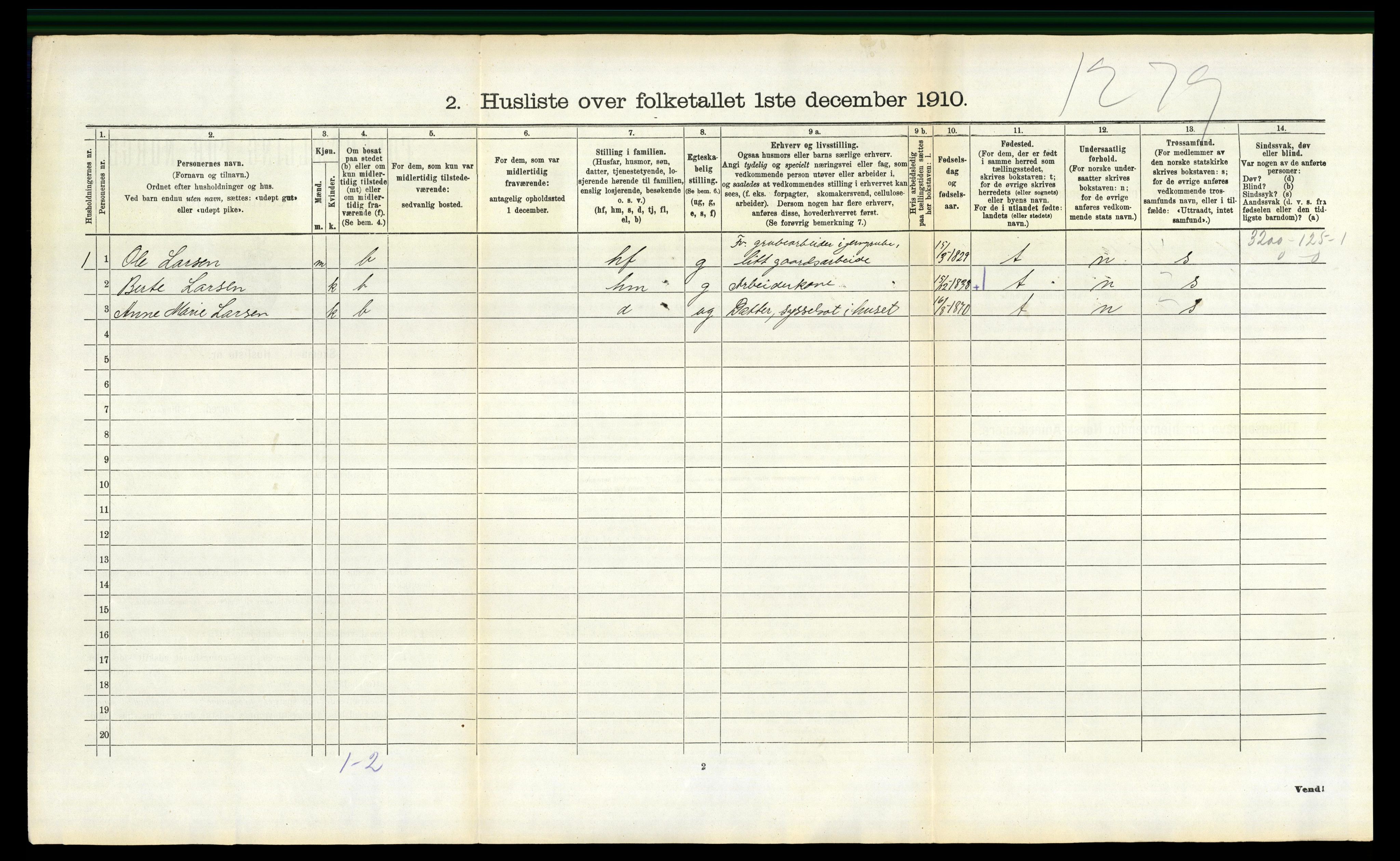 RA, 1910 census for Holla, 1910, p. 480