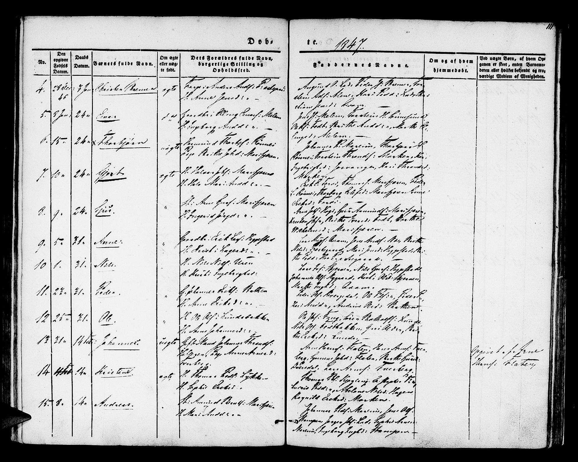 Hafslo sokneprestembete, SAB/A-80301/H/Haa/Haaa/L0005: Parish register (official) no. A 5, 1834-1852, p. 111