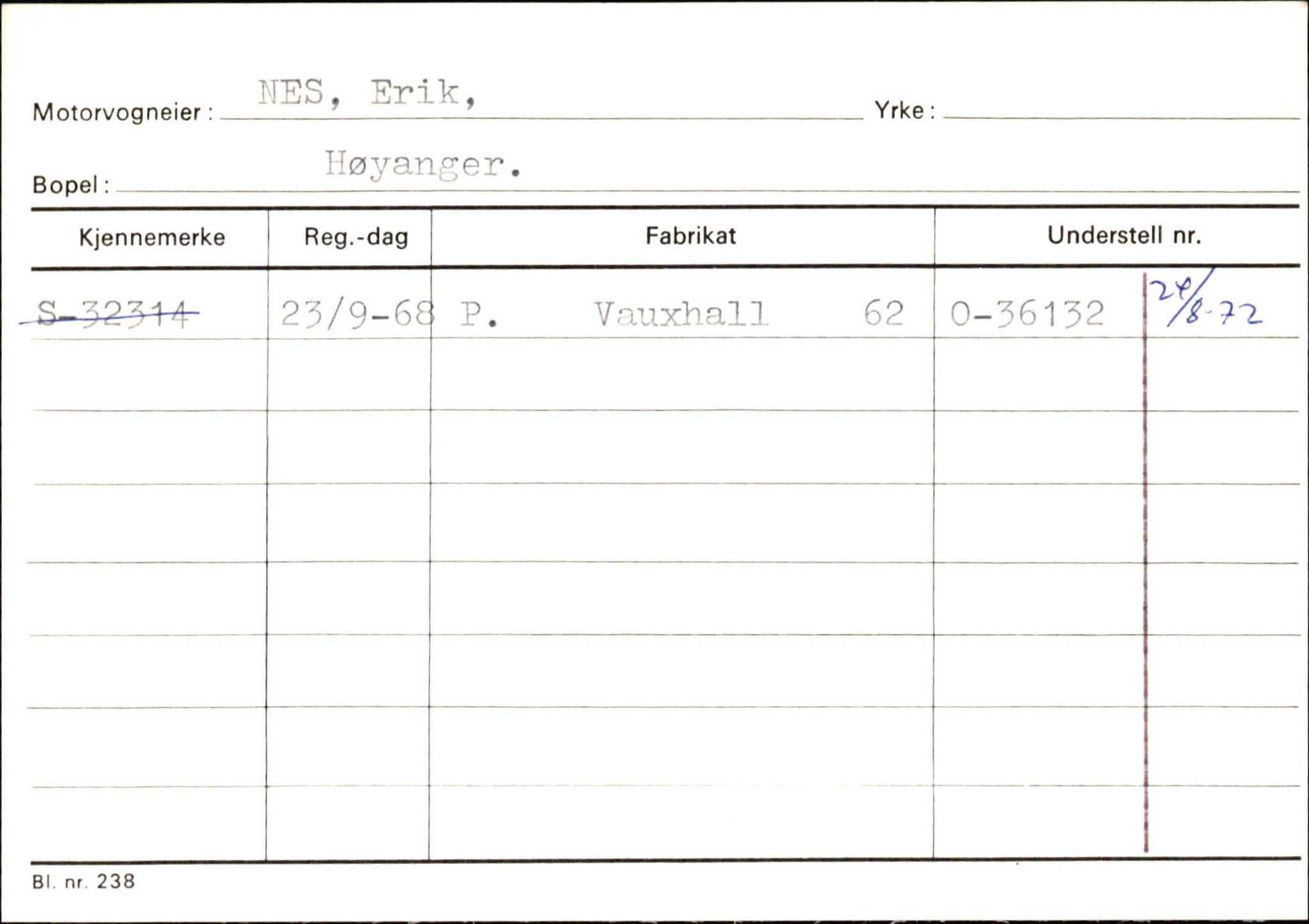 Statens vegvesen, Sogn og Fjordane vegkontor, SAB/A-5301/4/F/L0130: Eigarregister Eid T-Å. Høyanger A-O, 1945-1975, p. 2235