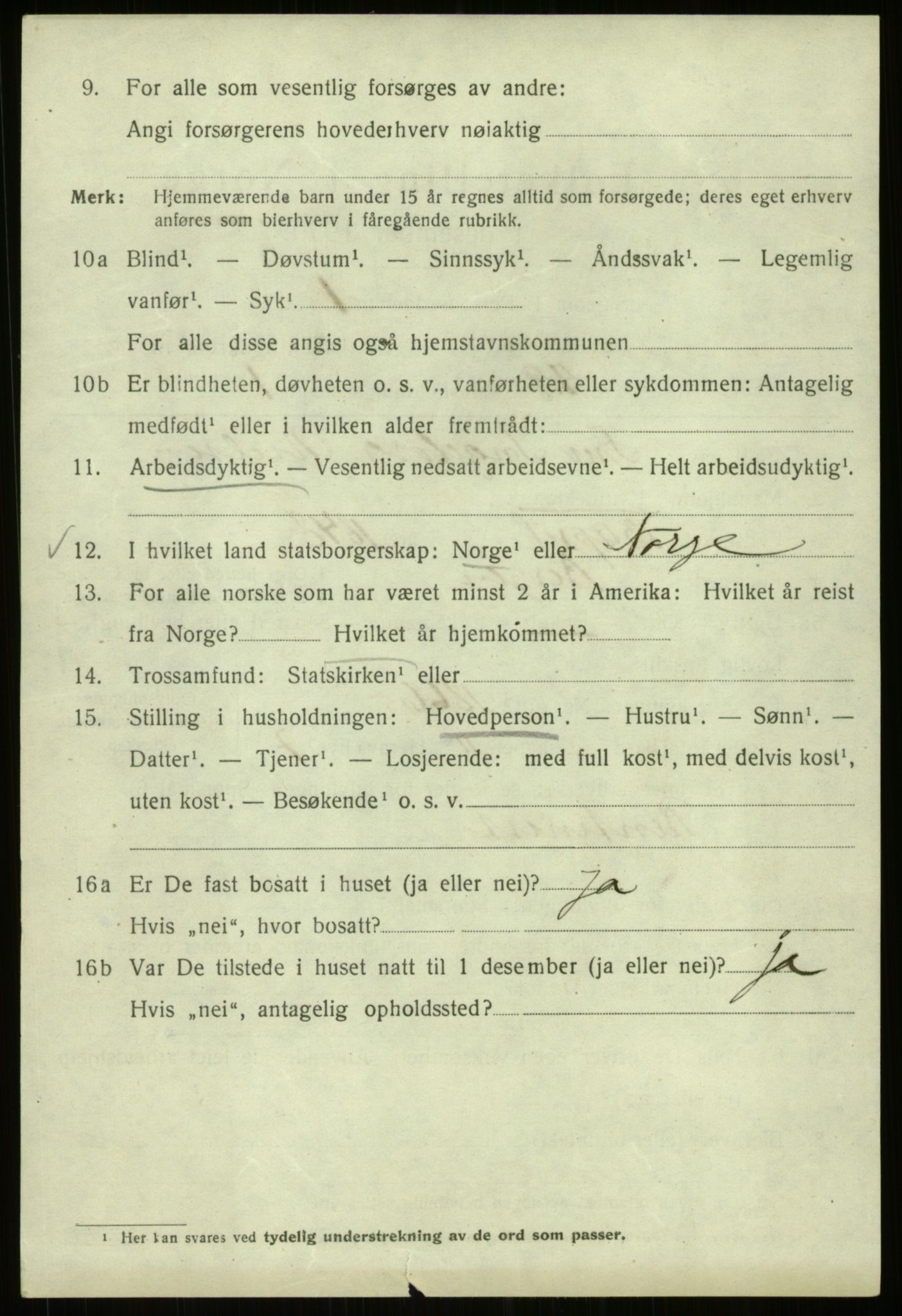 SAB, 1920 census for Bergen, 1920, p. 241601