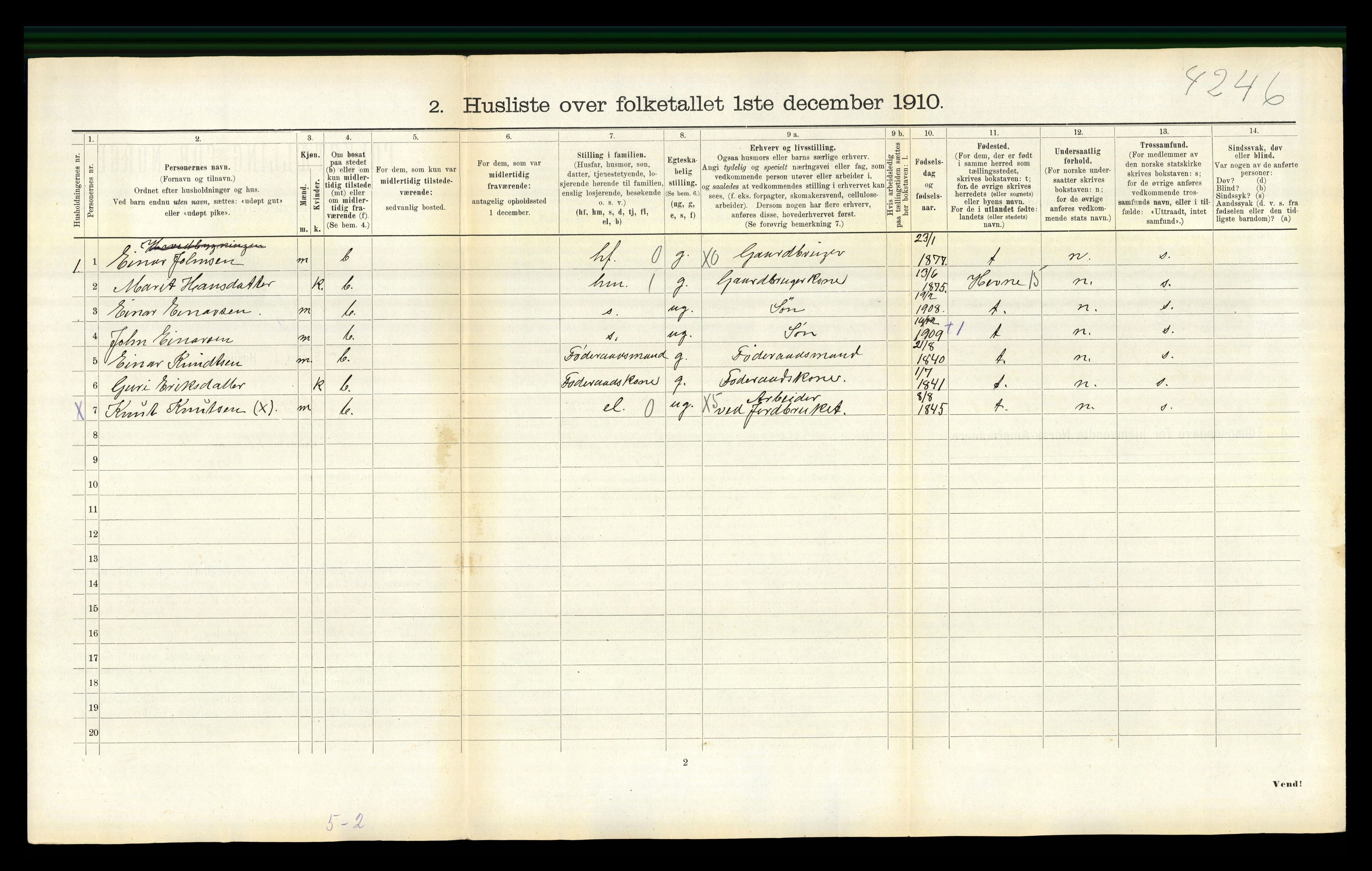 RA, 1910 census for Meldal, 1910, p. 418