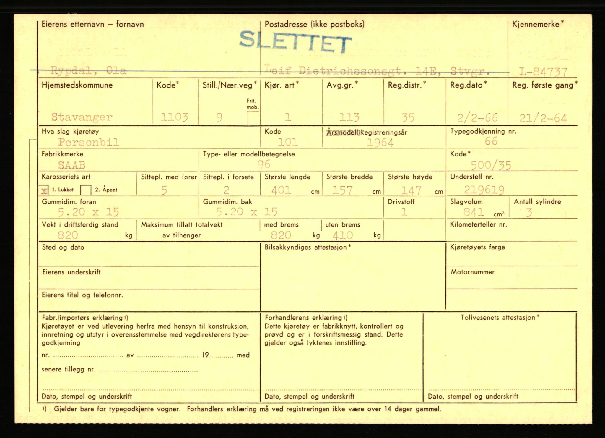 Stavanger trafikkstasjon, AV/SAST-A-101942/0/F/L0073: L-84100 - L-86499, 1930-1971, p. 655