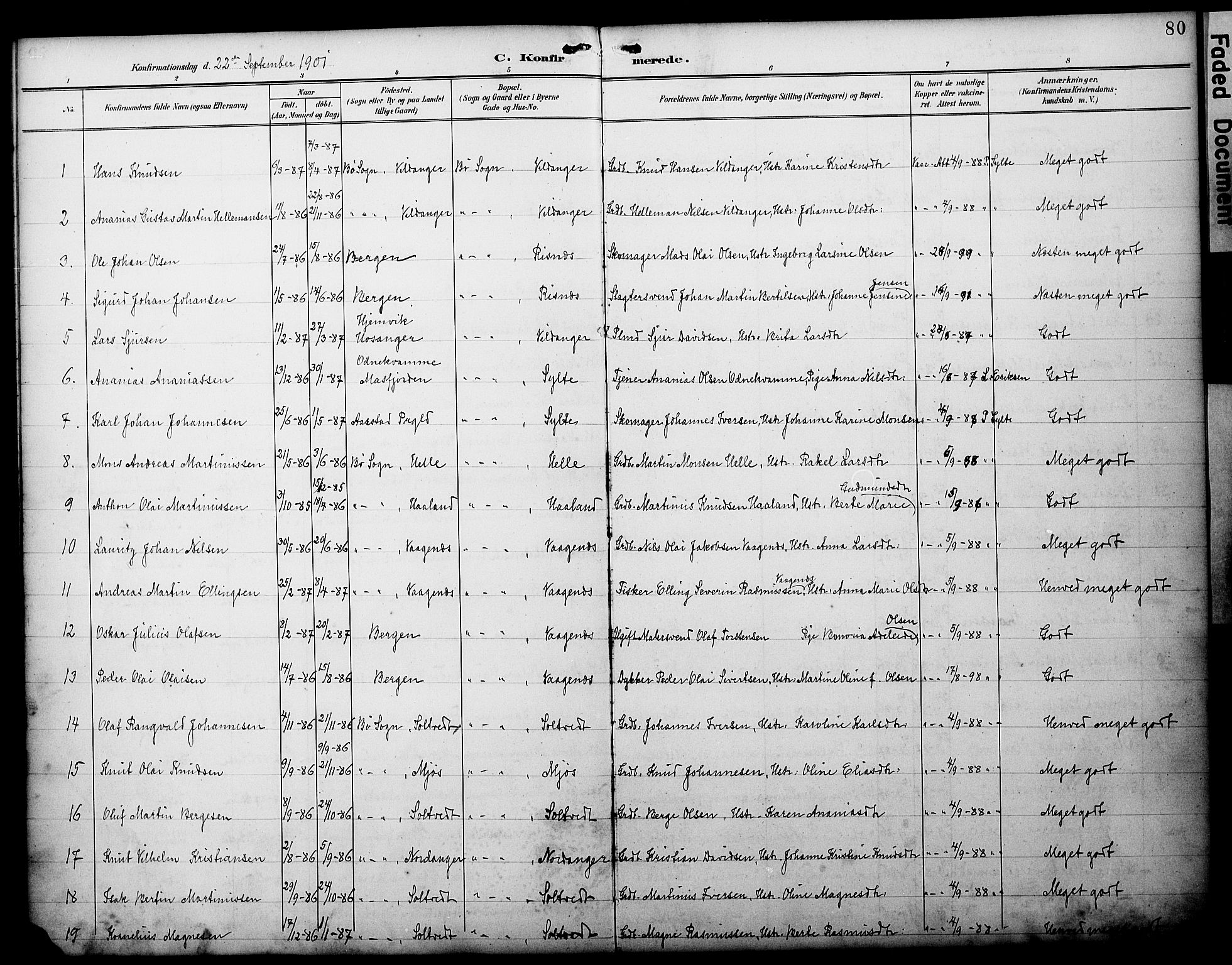 Manger sokneprestembete, AV/SAB-A-76801/H/Haa: Parish register (official) no. C 2, 1891-1902, p. 80