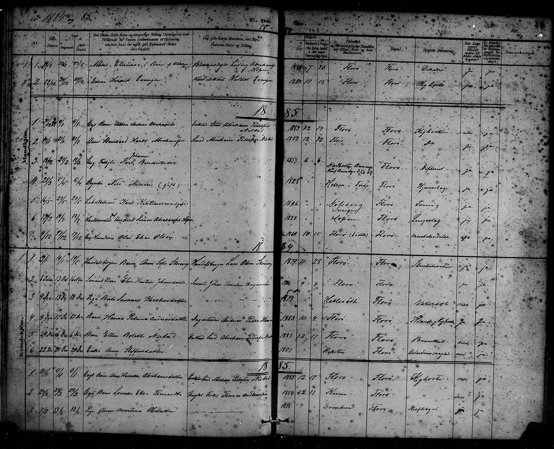 Kinn sokneprestembete, AV/SAB-A-80801/H/Haa/Haac/L0001: Parish register (official) no. C 1, 1883-1894, p. 49