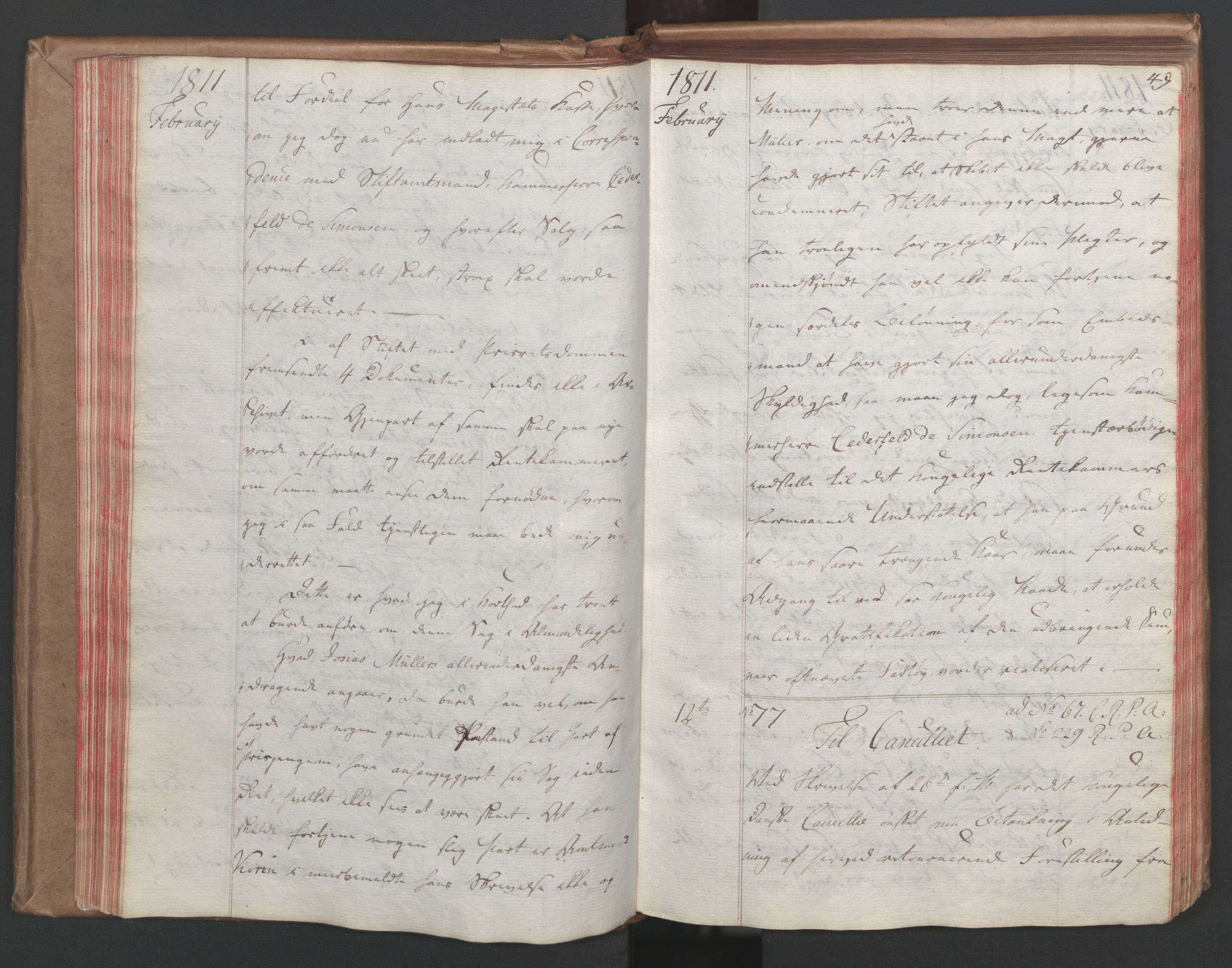 Stattholderembetet 1810-1814, 1. kontor (Kontor A), AV/RA-EA-2872/Ba/L0001: Kollegial korrespondanseprotokoll, 1810-1811, p. 48b-49a