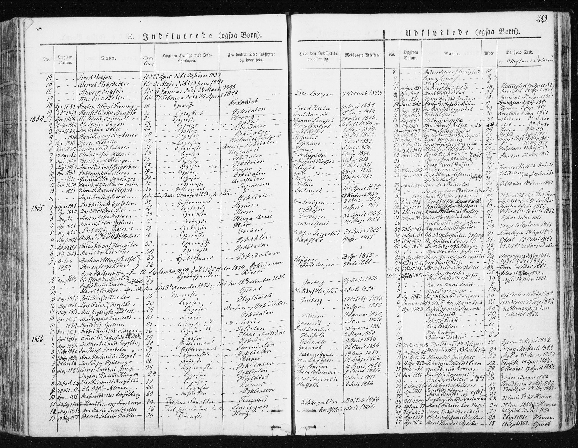 Ministerialprotokoller, klokkerbøker og fødselsregistre - Sør-Trøndelag, SAT/A-1456/672/L0855: Parish register (official) no. 672A07, 1829-1860, p. 253